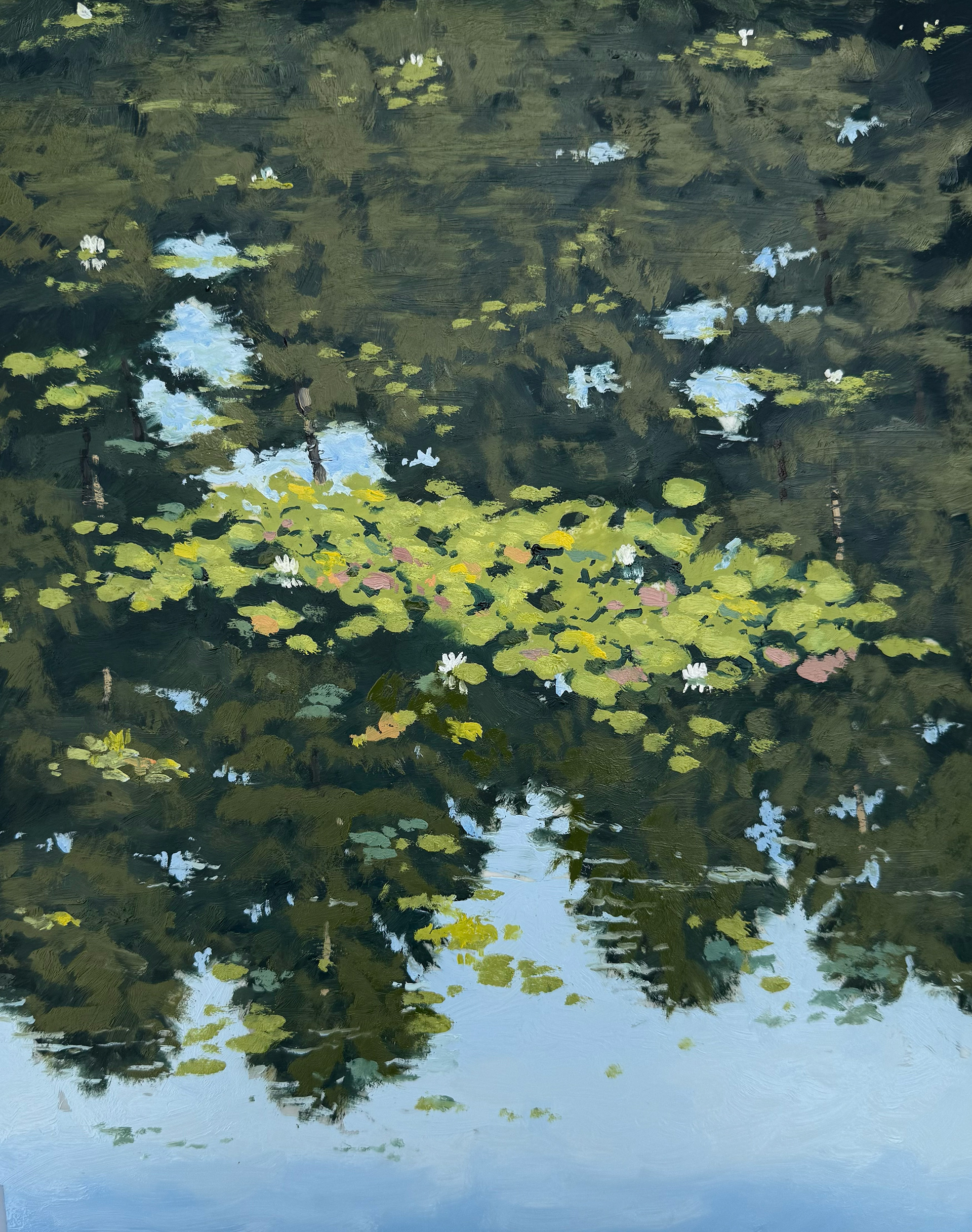 Summer Pond 6, 11x14 oil on mylar