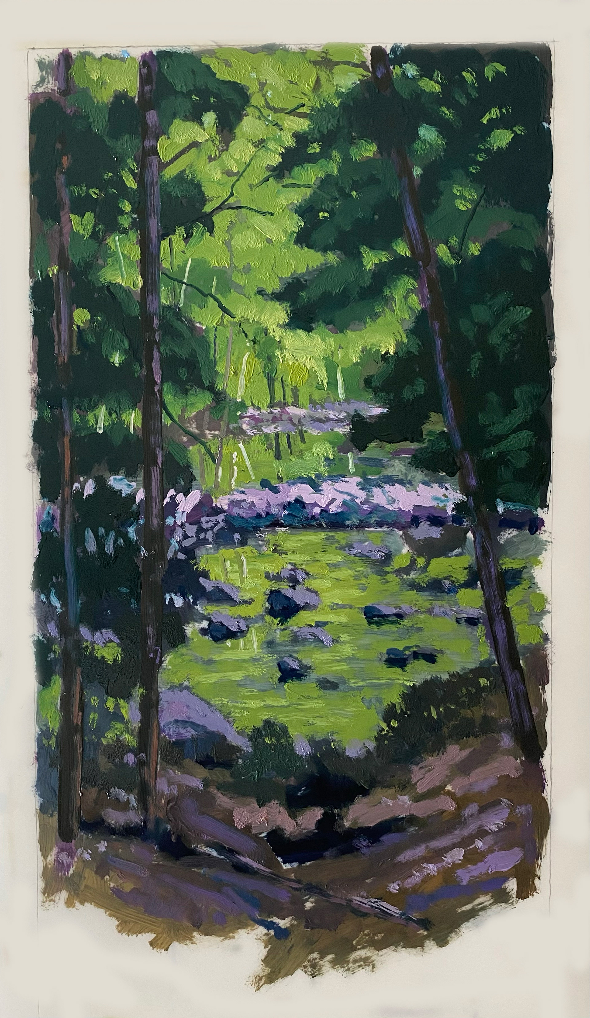 Distant Marsh 8x17 oil on Mylar SOLD