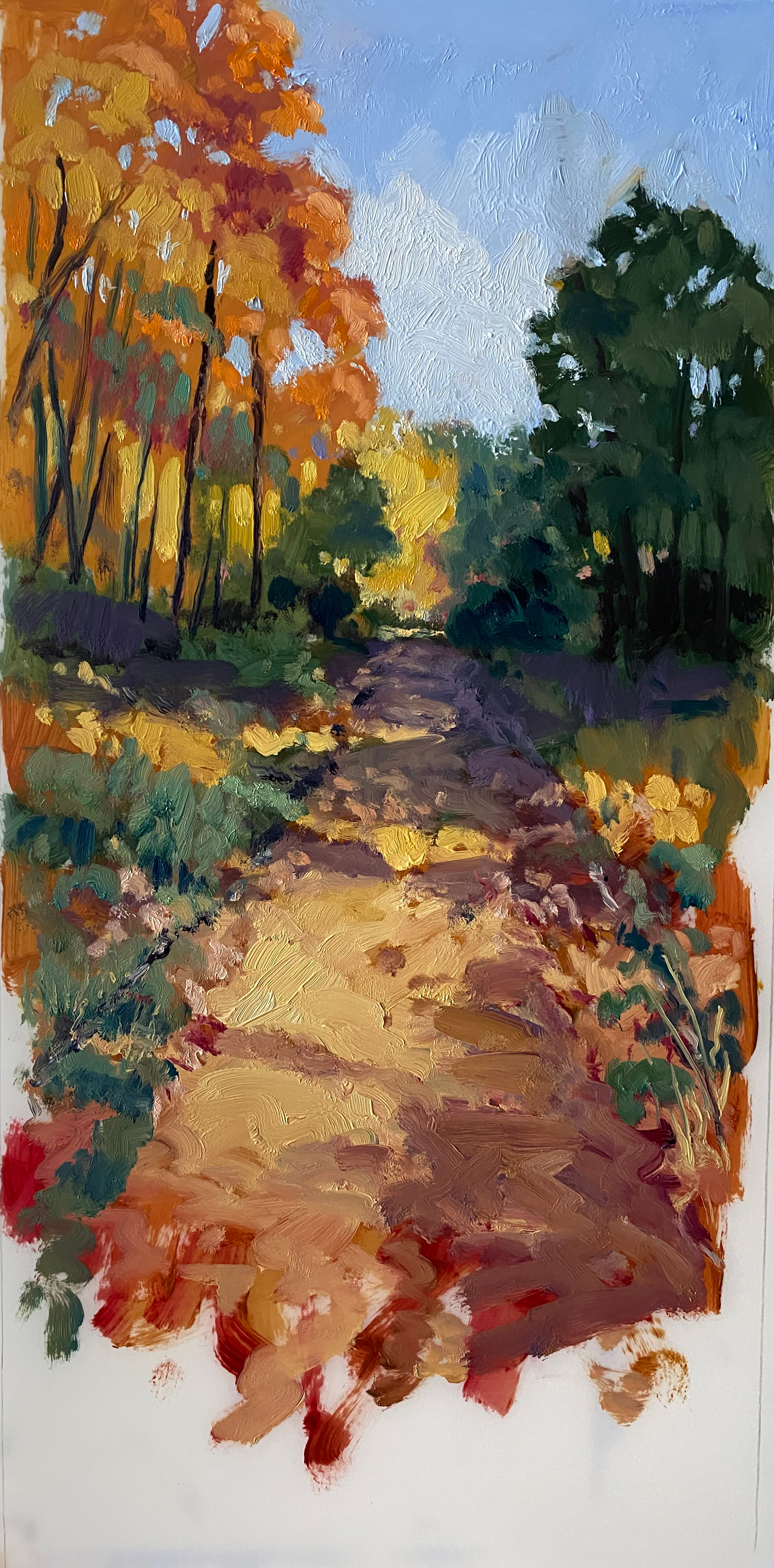 Autumn 8 x 16 oil on Mylar