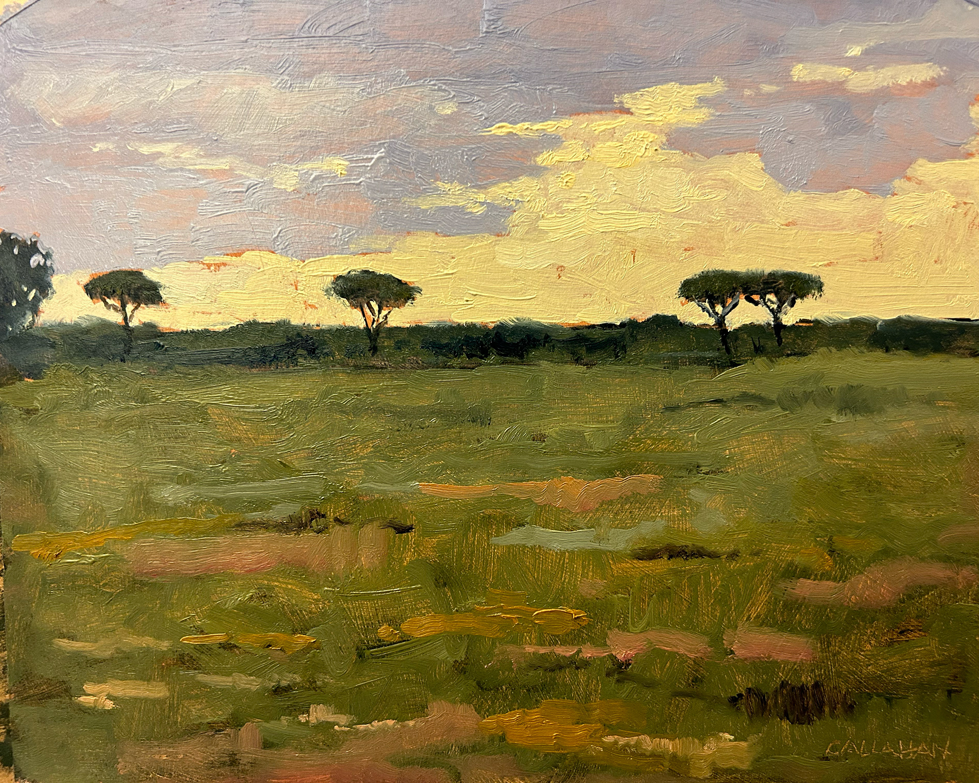 View From Train Magliana 8x10 oil on Mylar