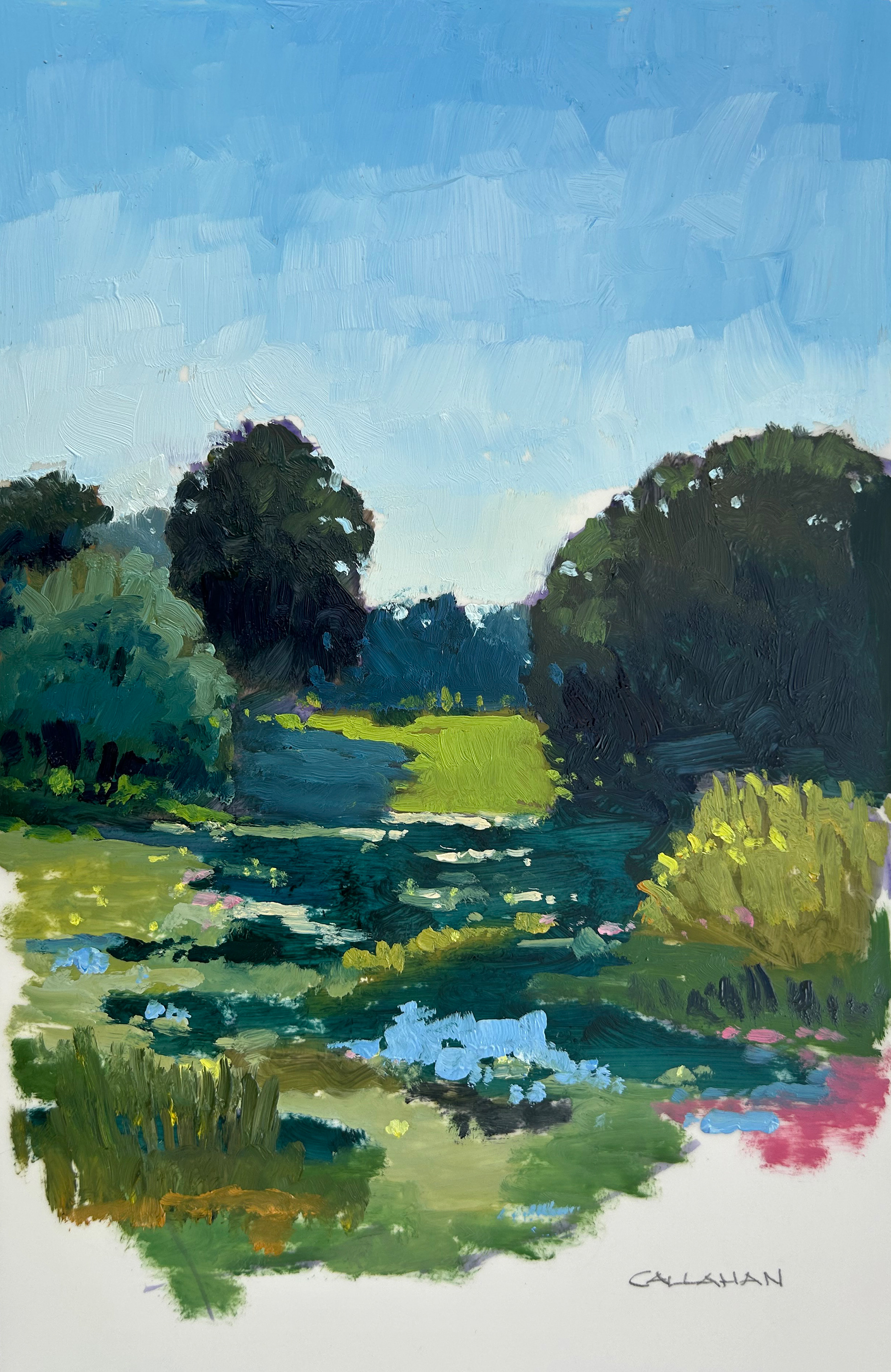 Hopkinton 8x17 oil on Mylar SOLD