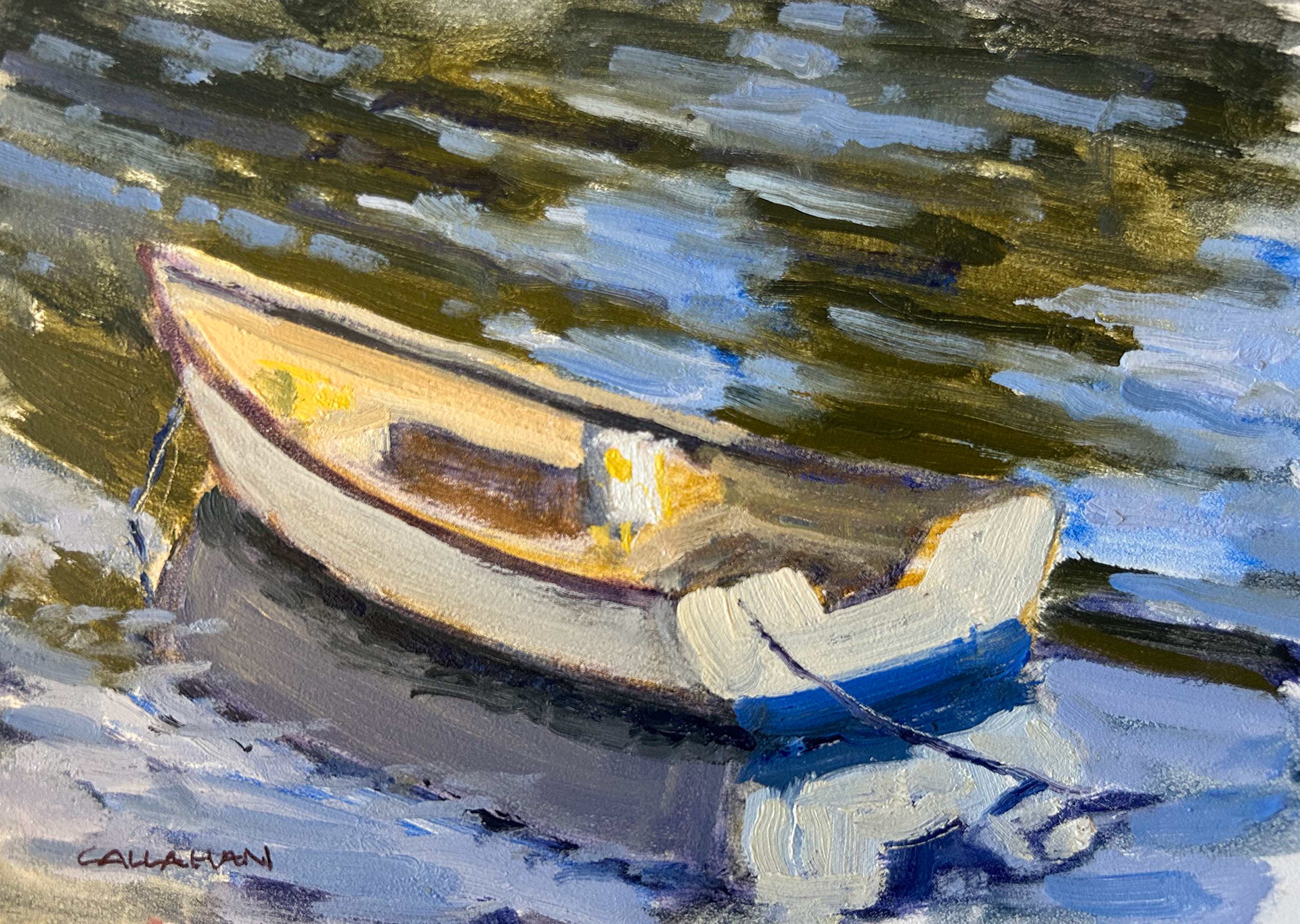 Skiff 7x5 oil on panel
