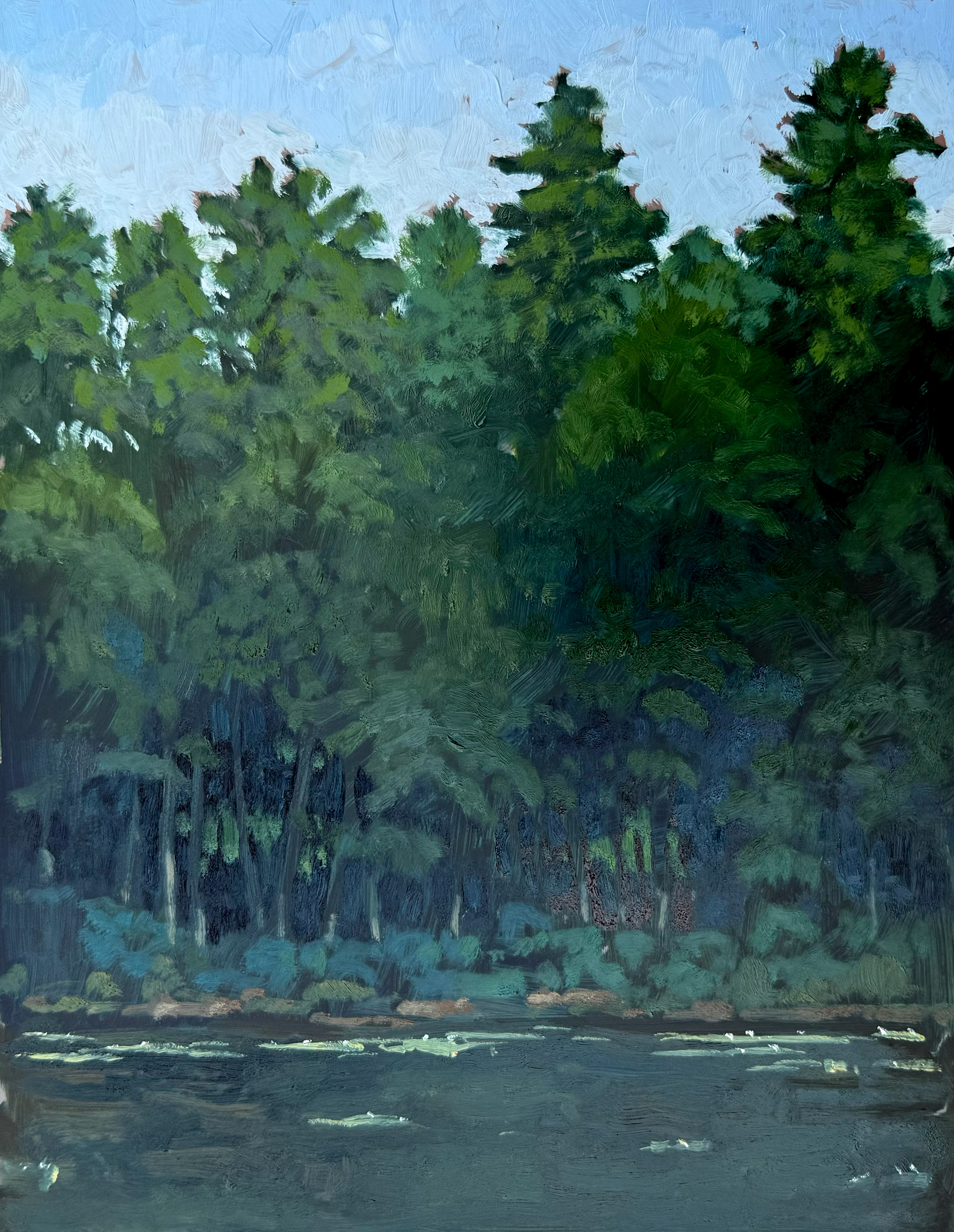 Summer Pond 8, 11x14 oil on mylar