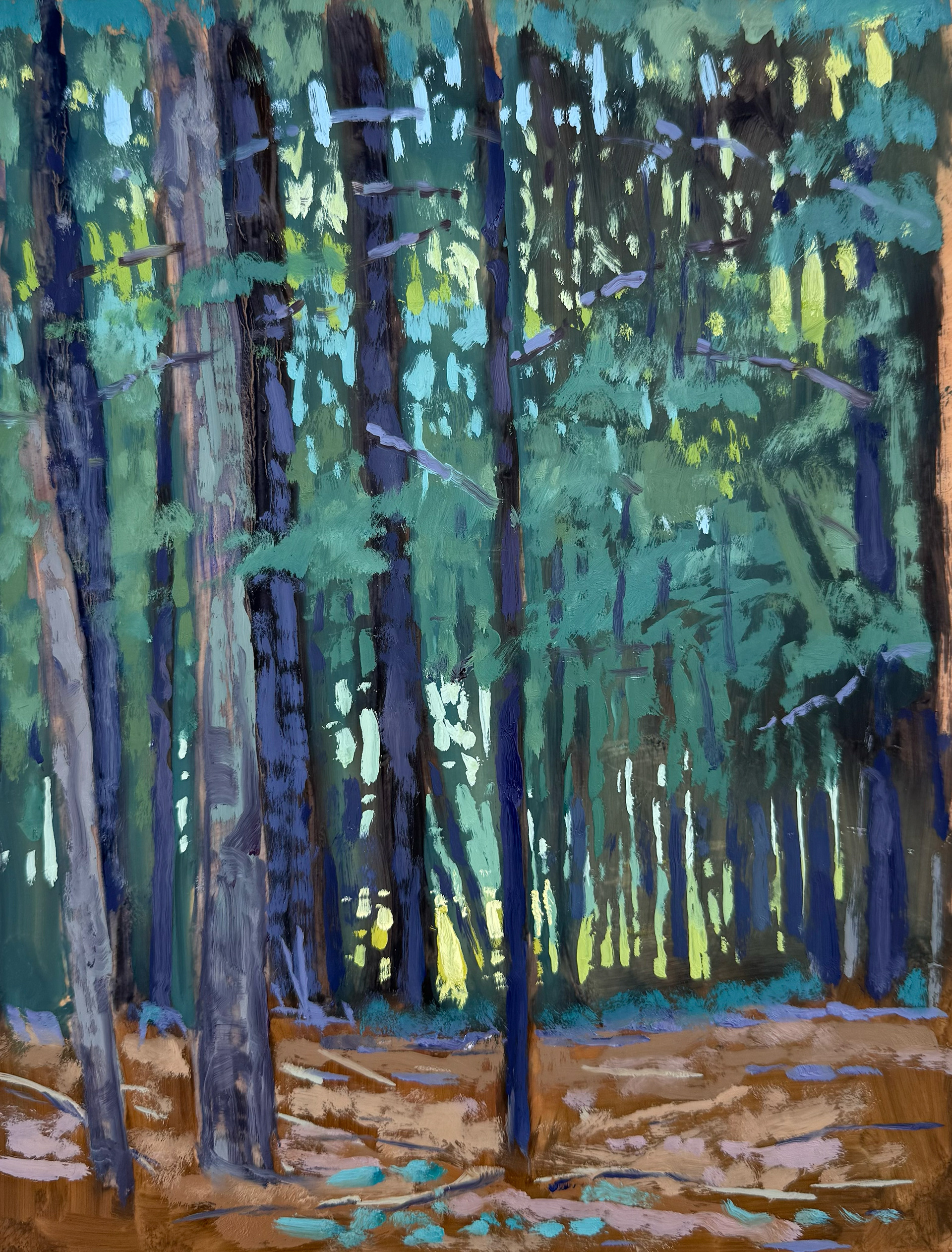 Deep Woods NH, 11x14 oil on mylar
