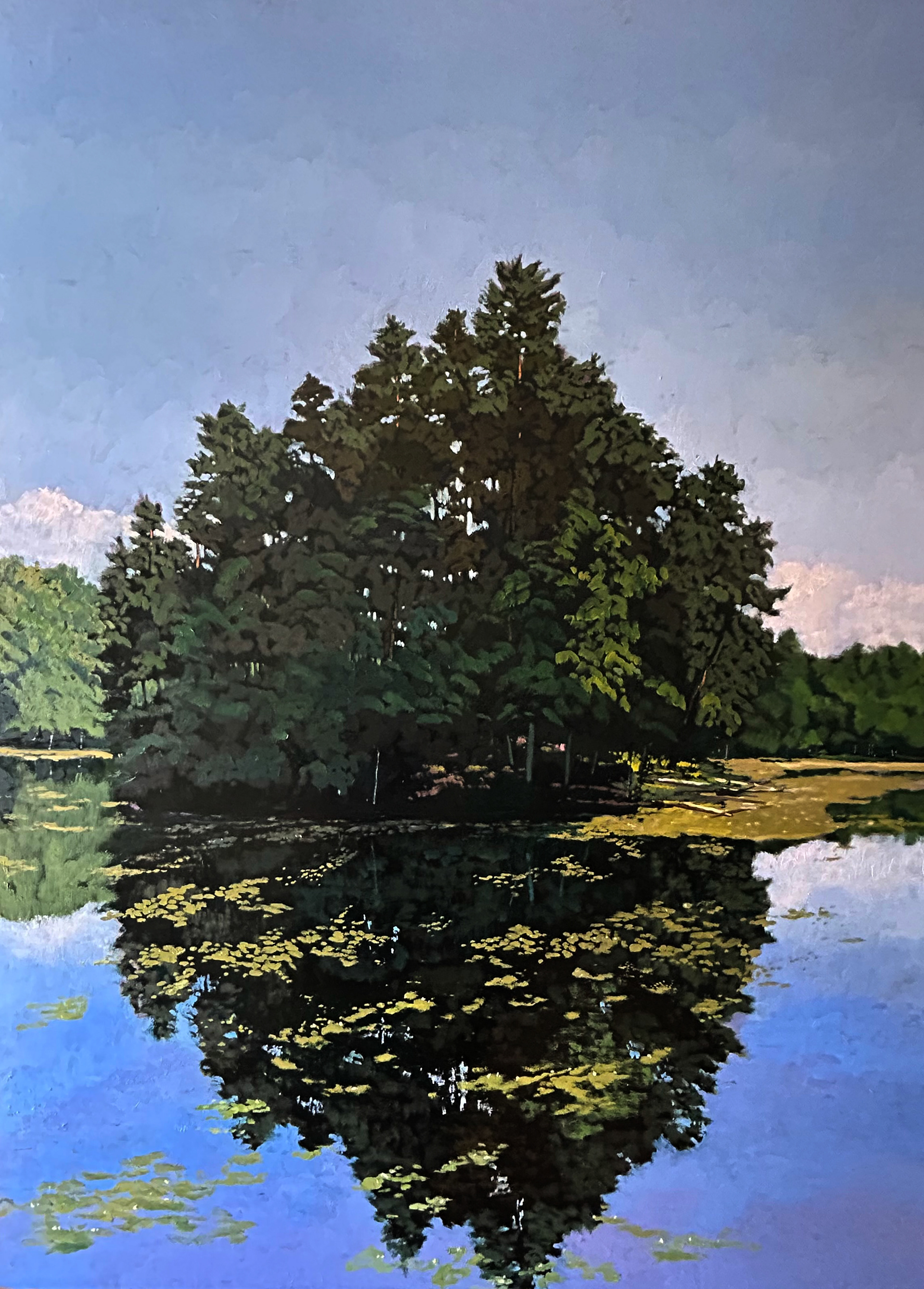 Island in Kimball Lake 3'x4' oil on wood