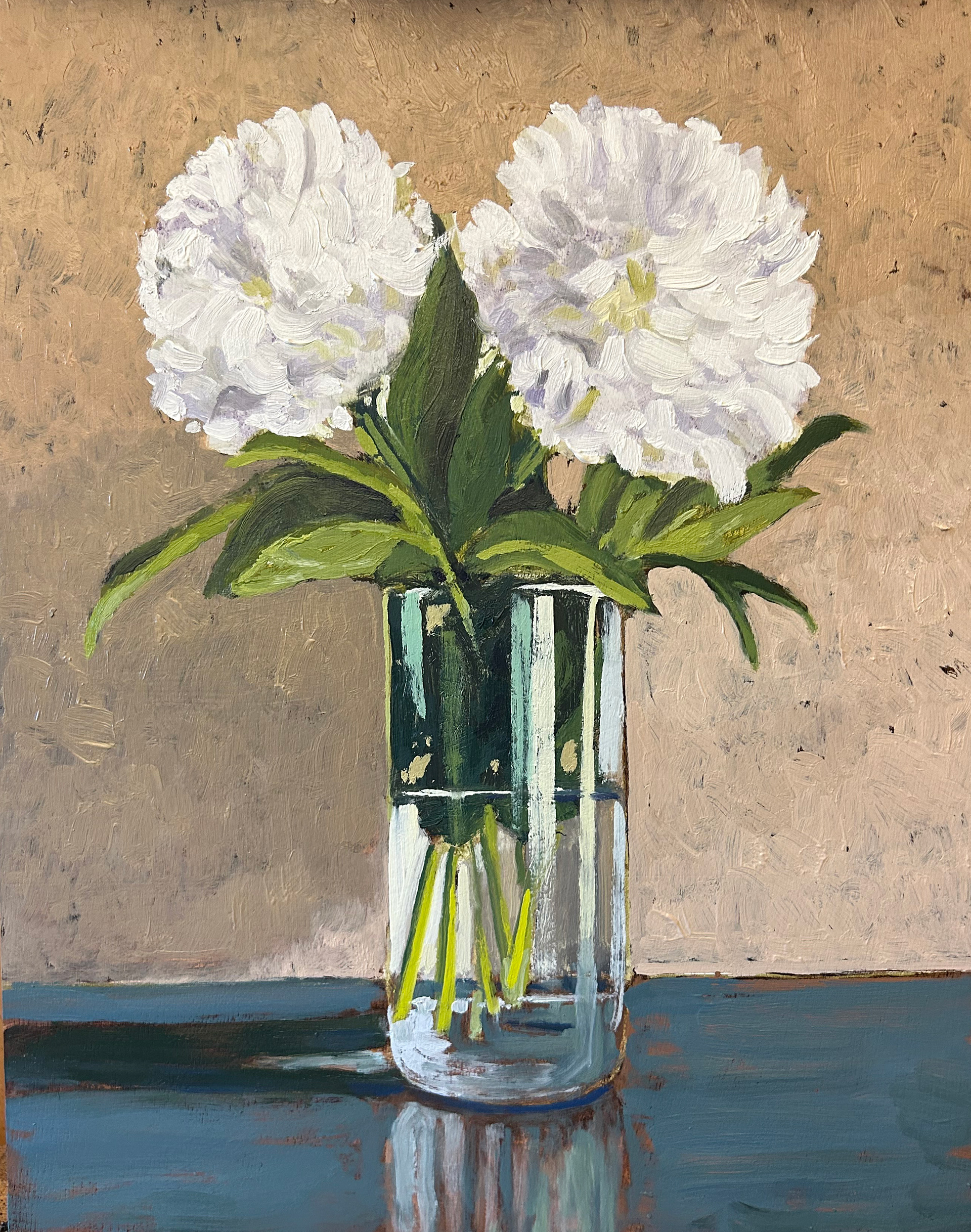 Peonies 9x12 oil on panel