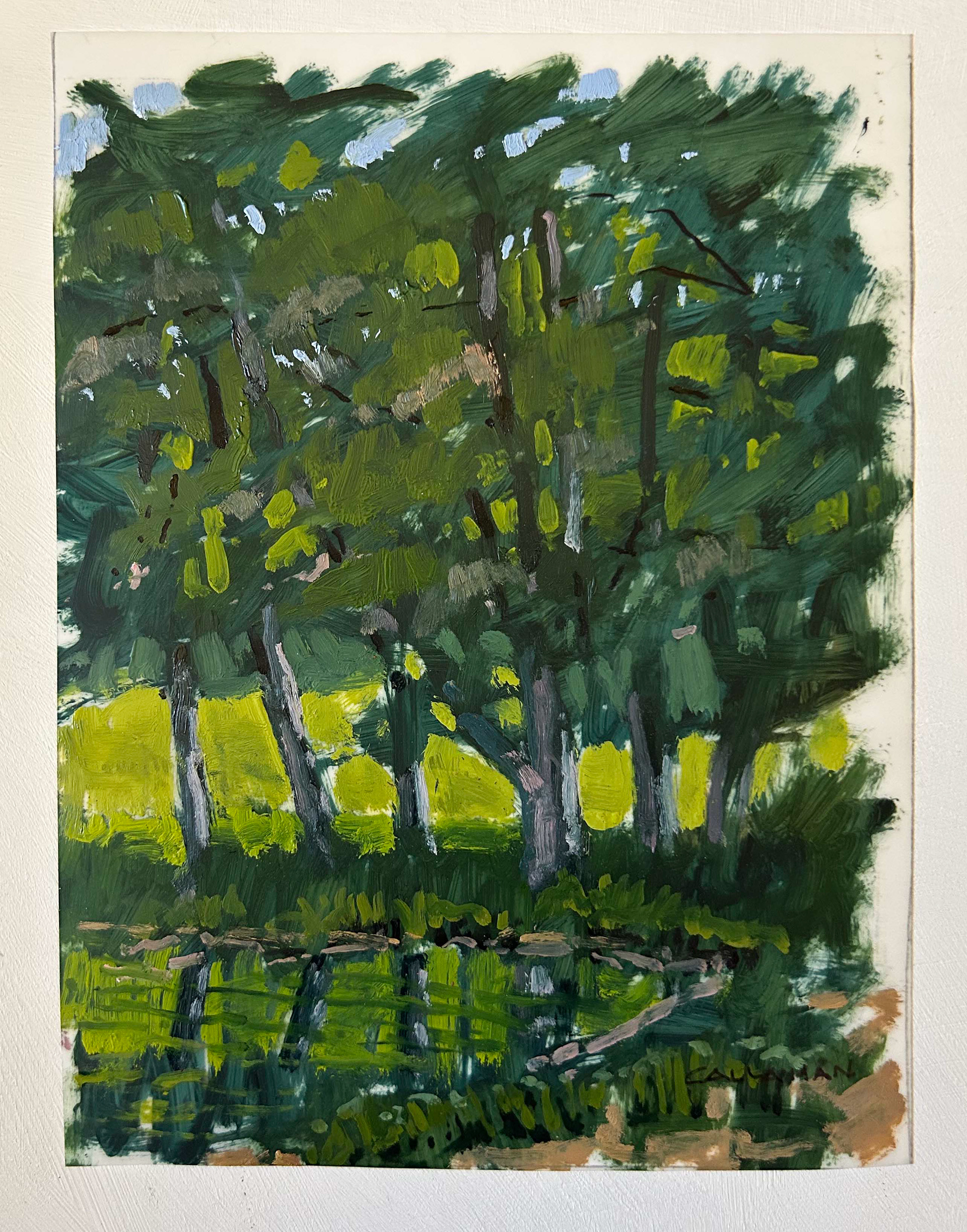 Green 6x8 Oil on Mylar