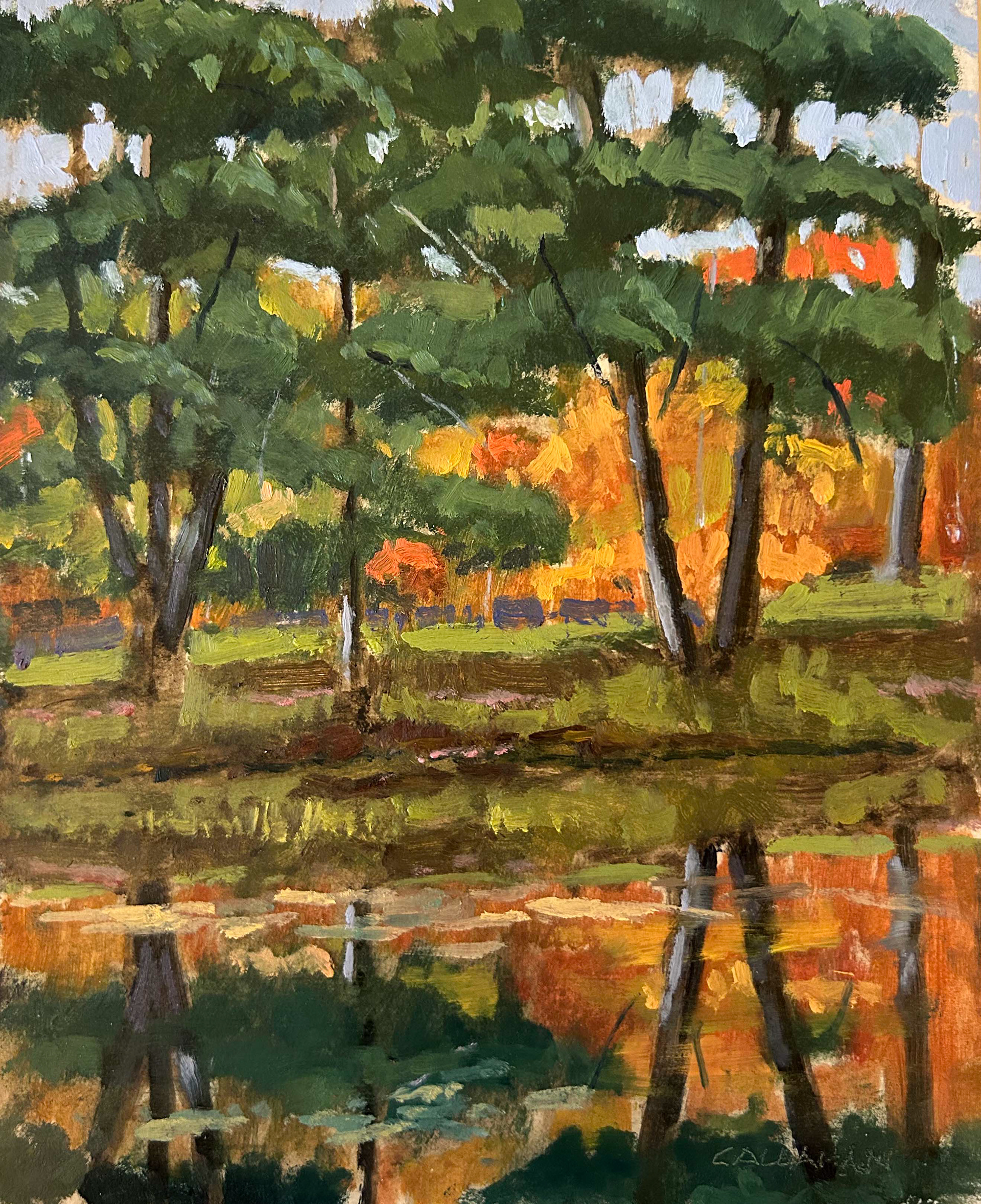 Kimball Lake October 8x10 oil on panel