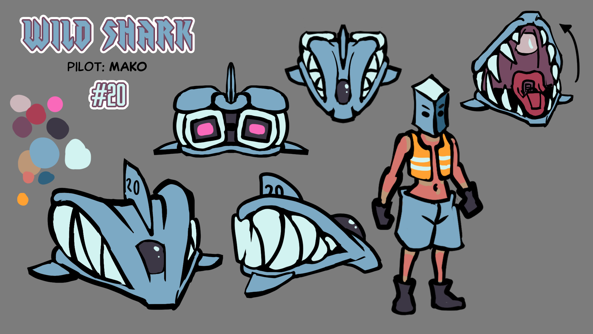 REVERB Animated Character Sheet - Wild Shark