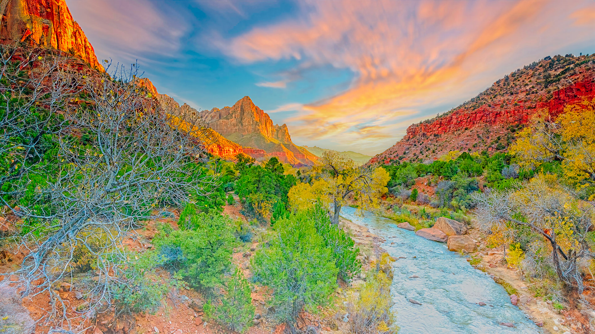 Location: From Canyon Junction Bridge, Zion National Park, Utah