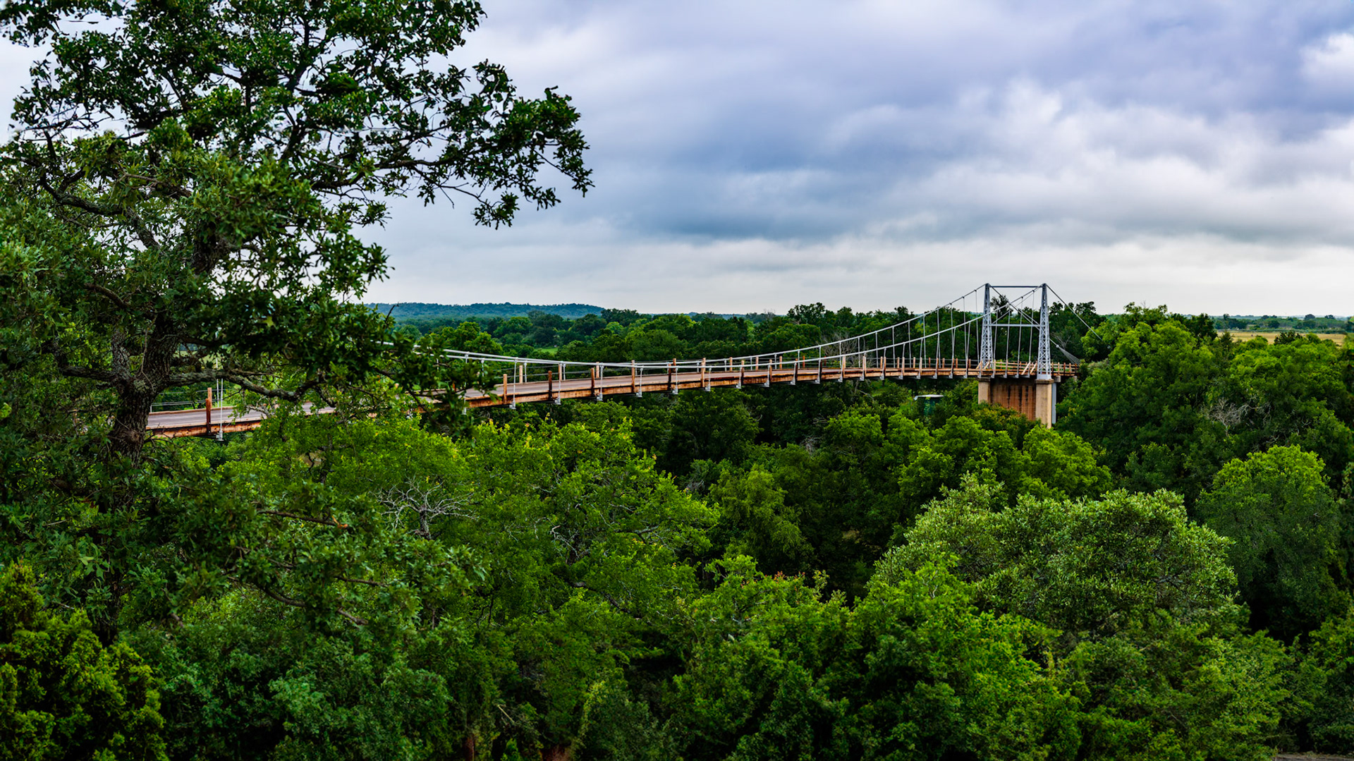Location: San Saba County, TXThe bridge has a span of 325 feet (99 m) and a wood surface. It was built in 1939, with most of the work being done by hand. The bridge was restored in 1997