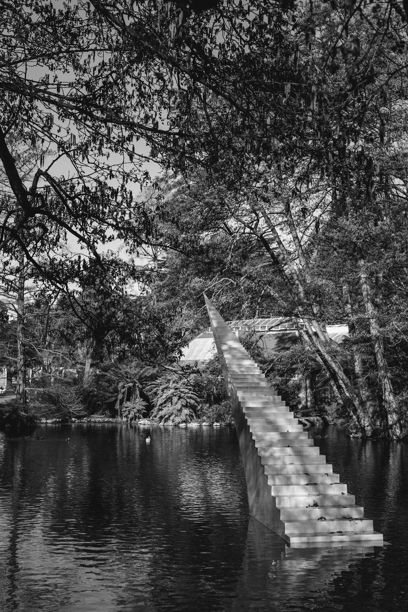 Sculpture in a small pond