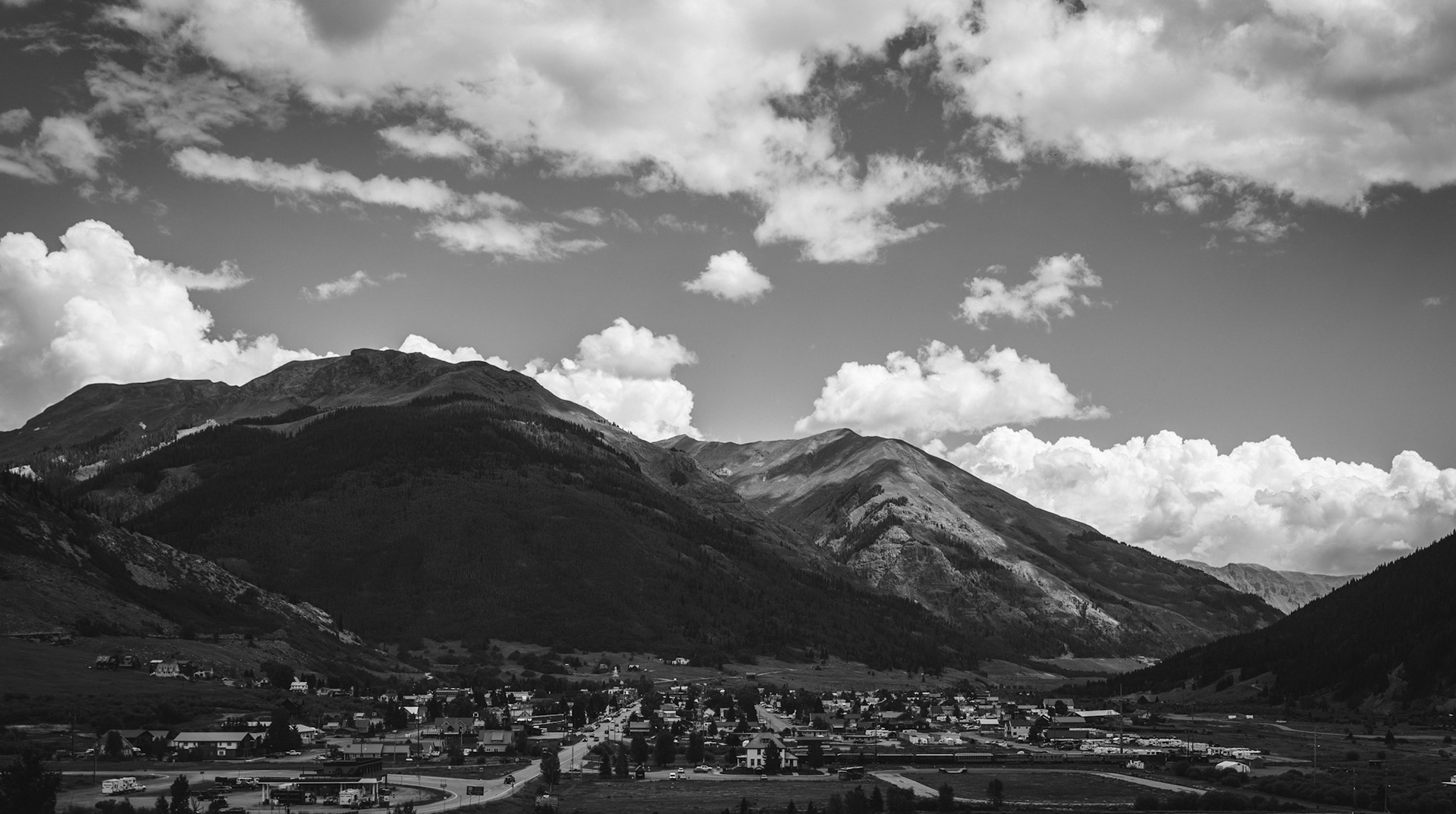 View from an abandoned mine overlooking the town of Silverton in Colorado