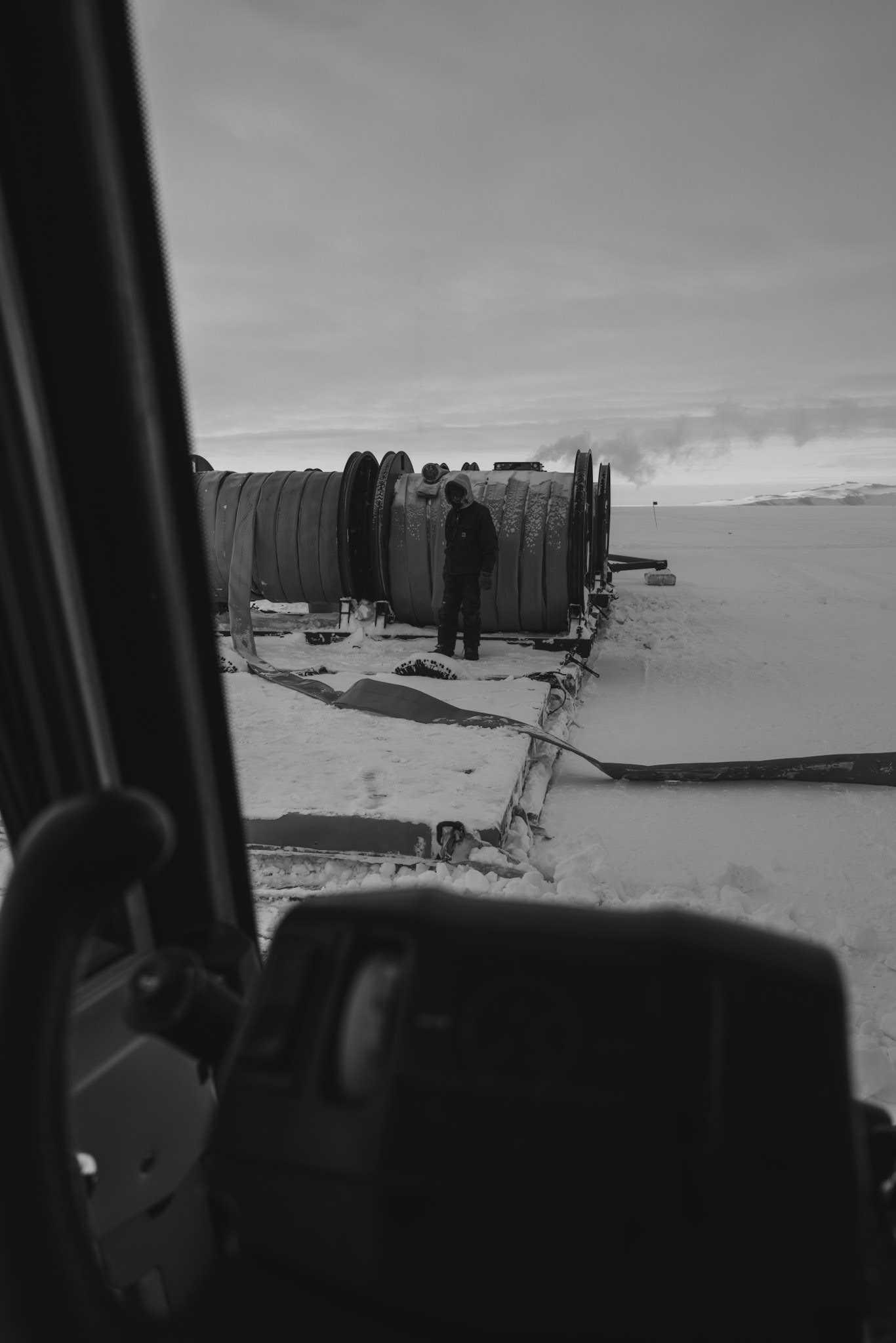 Laying hose for the pieline to Williams Field