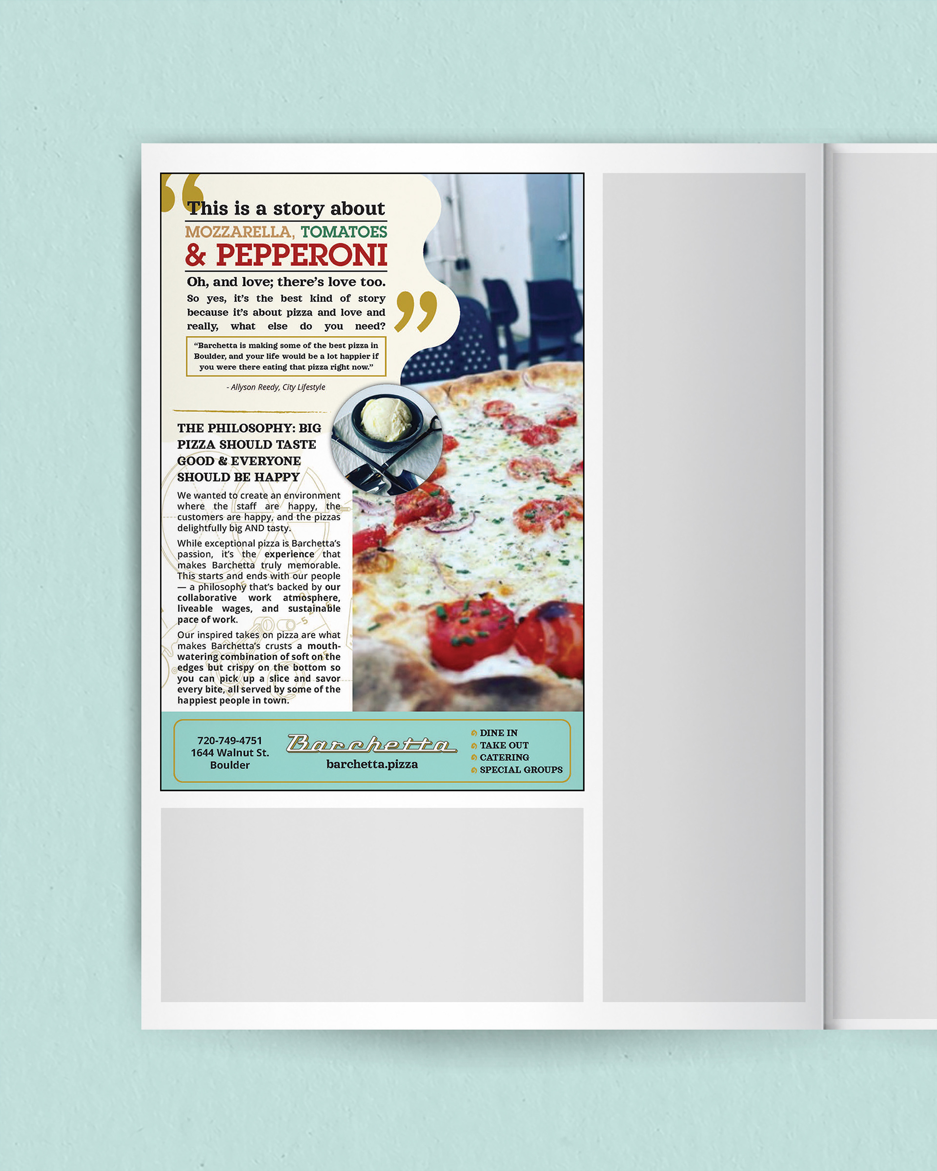 Barchetta Pizza ad mockup