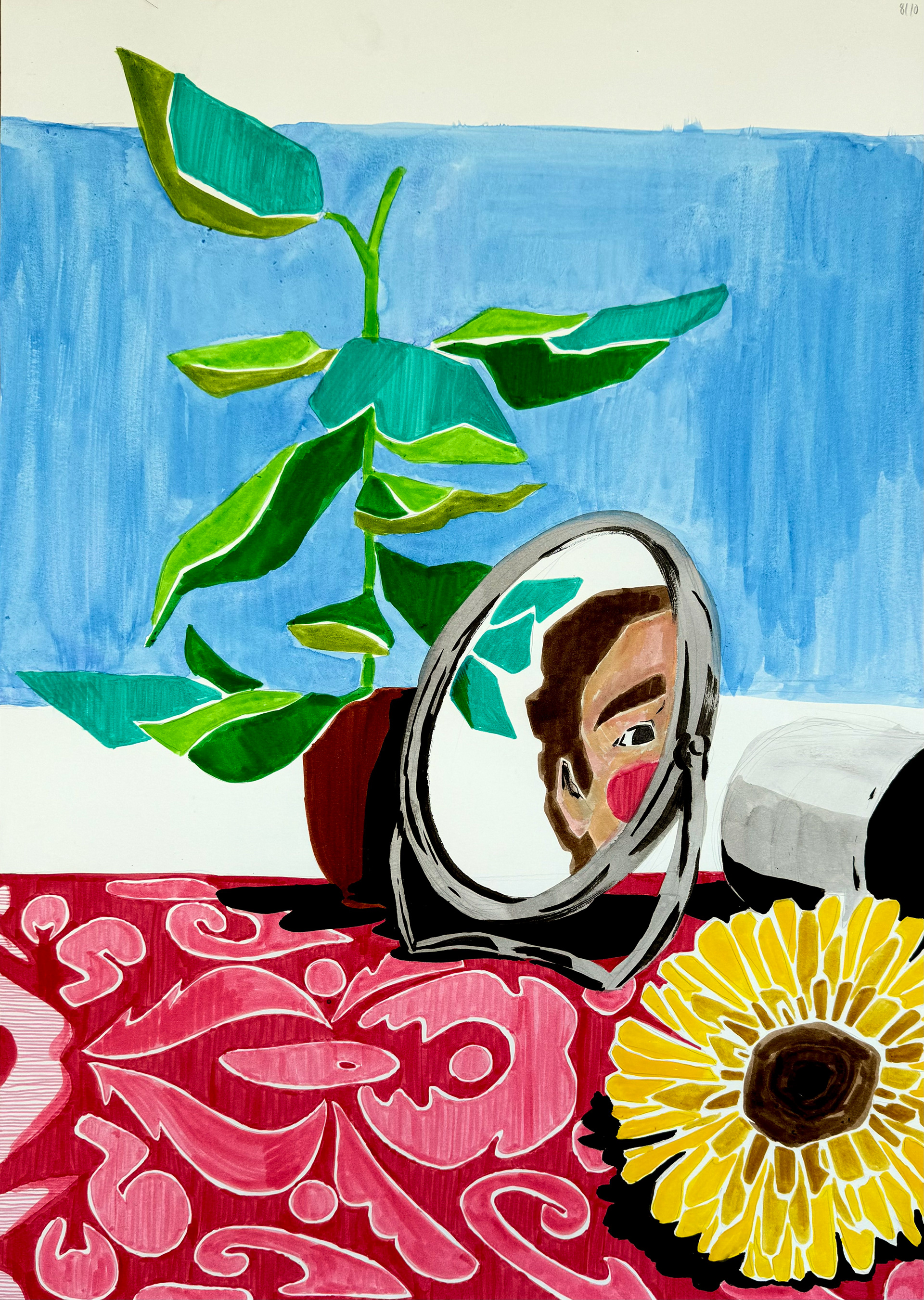 markers on paper, 42 x 59.4 cm