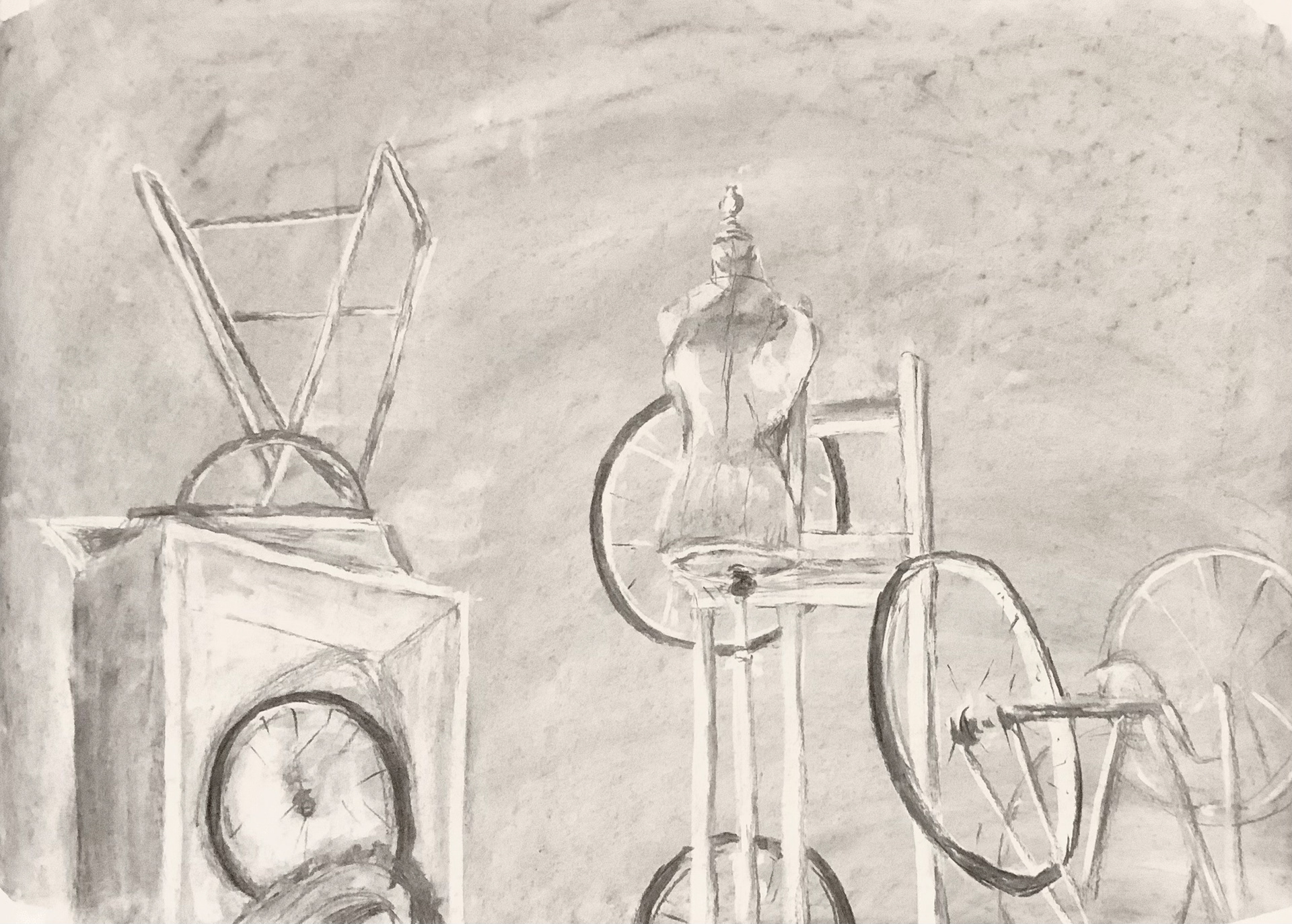 charcoal on paper, 42 x 59.4 cm