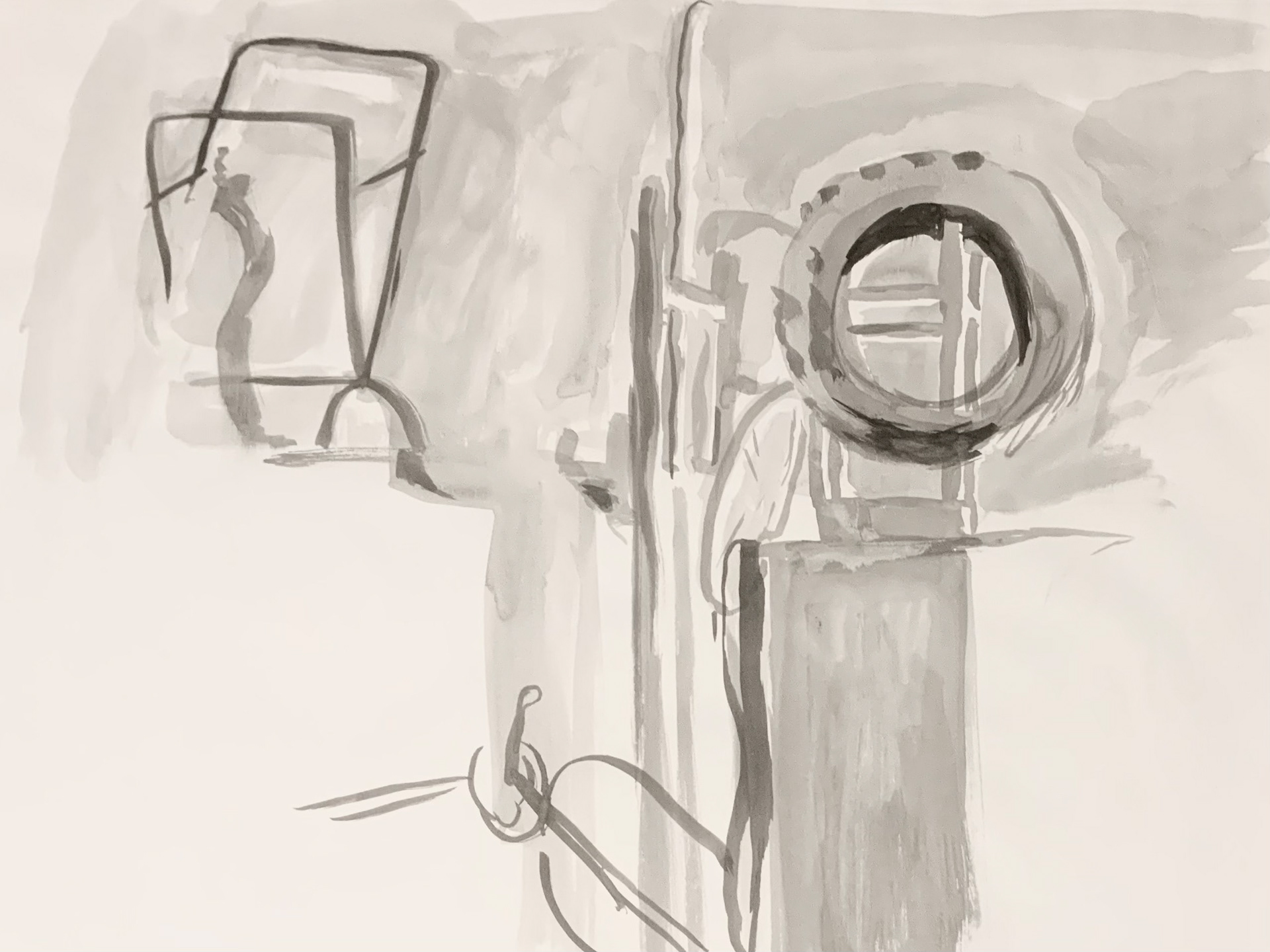 quick drawing, watered down Indian ink on paper, 42 x 59.4 cm