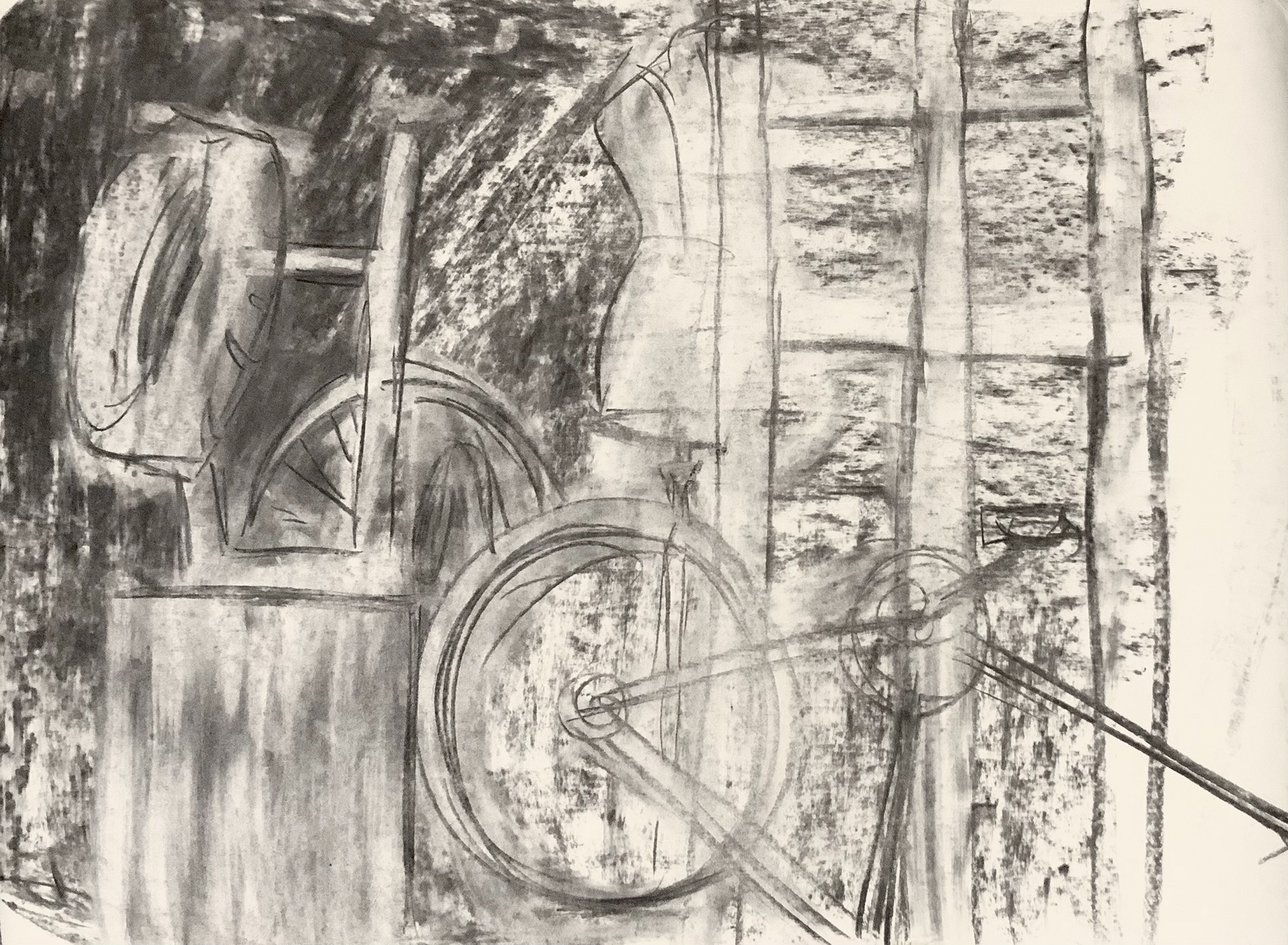 quick drawing, charcoal on paper, 42 x 59.4 cm