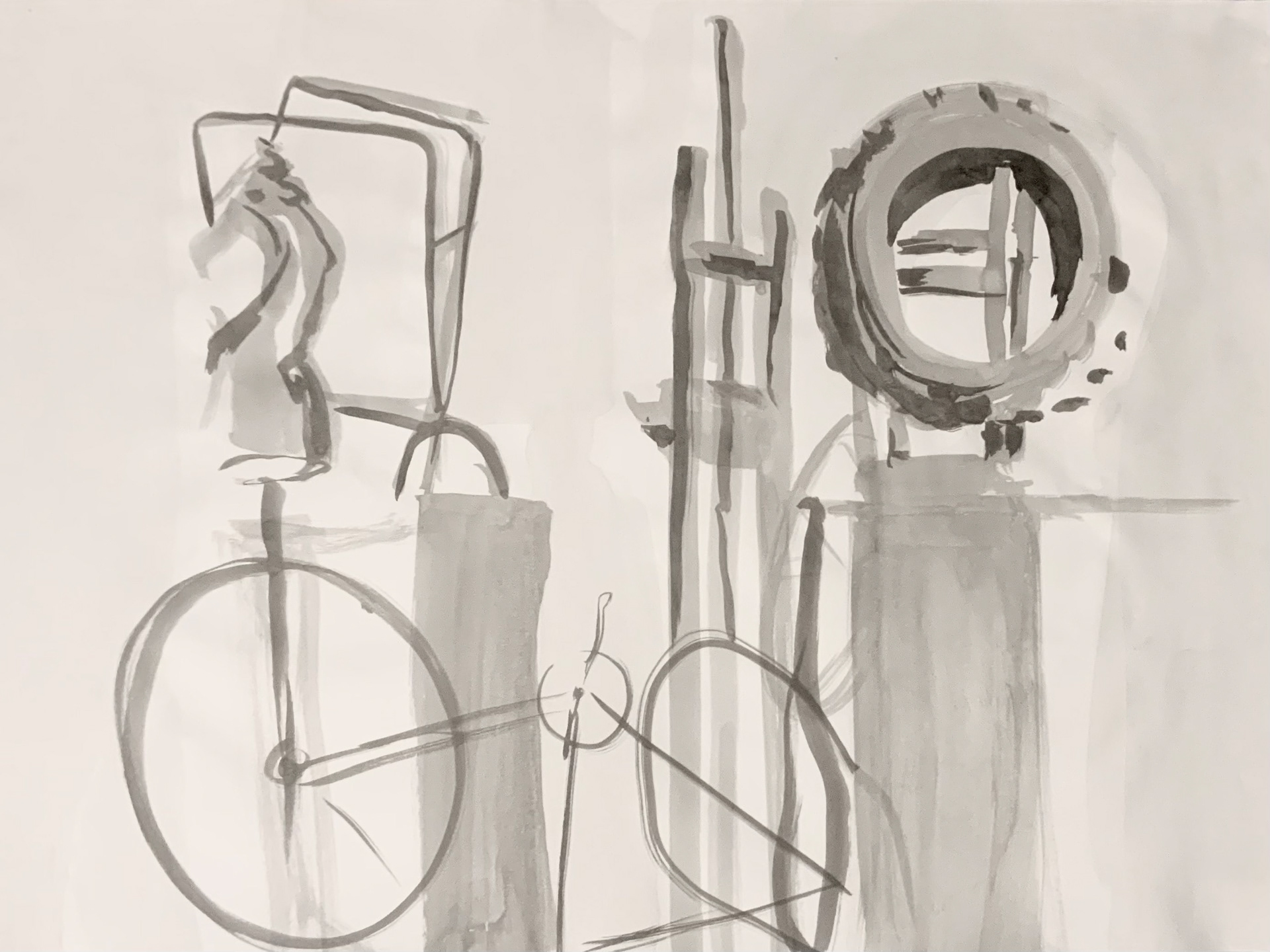 quick drawing, watered down Indian ink on paper, 42 x 59.4 cm