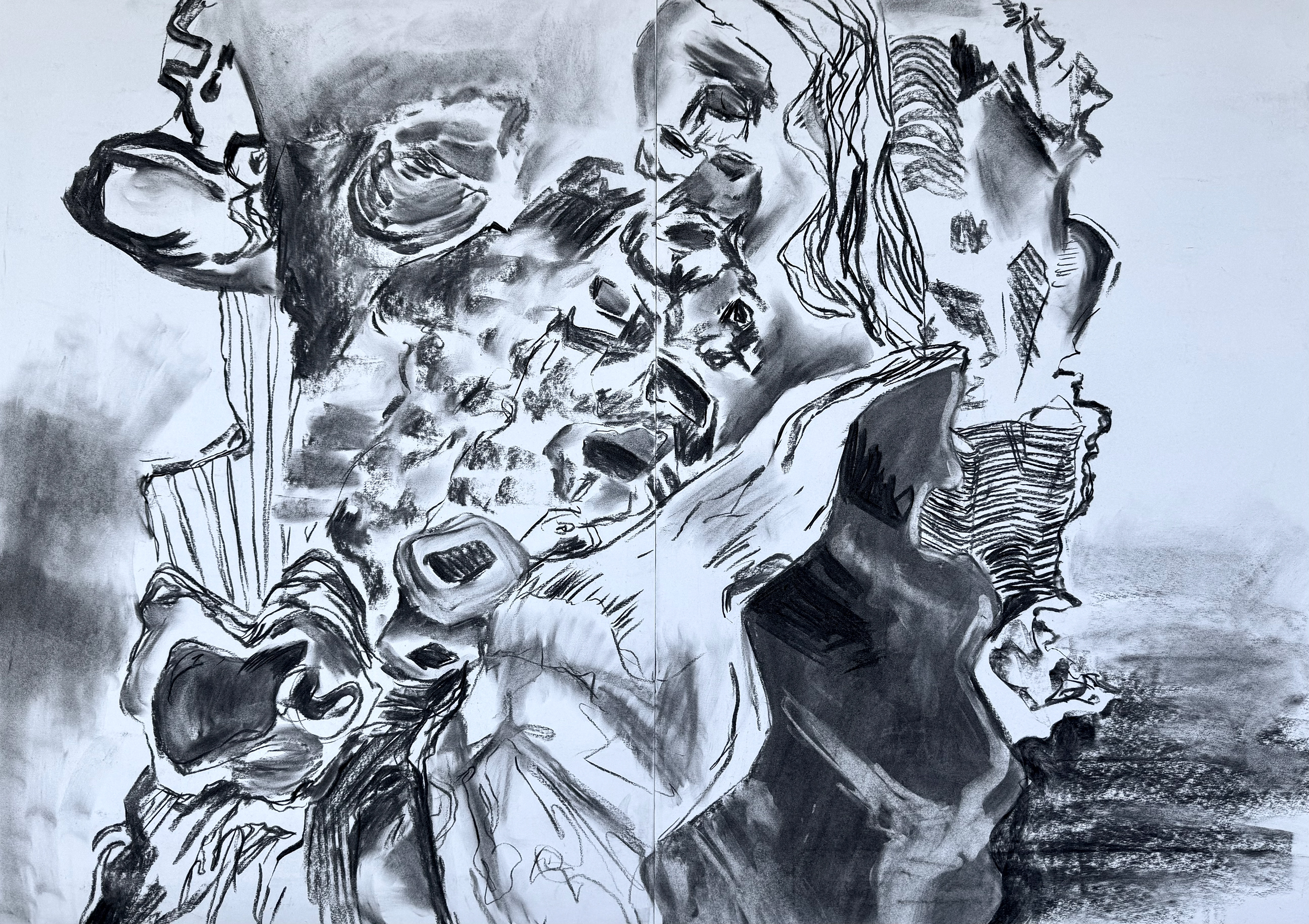 charcoal on paper, 84.1 x 59.4 cm