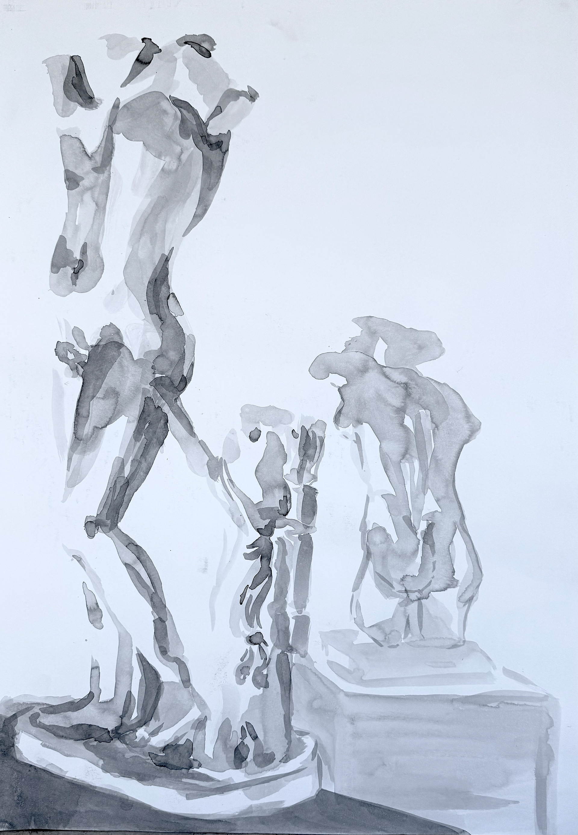 watered down Indian ink on paper, 42 x 59.4 cm
