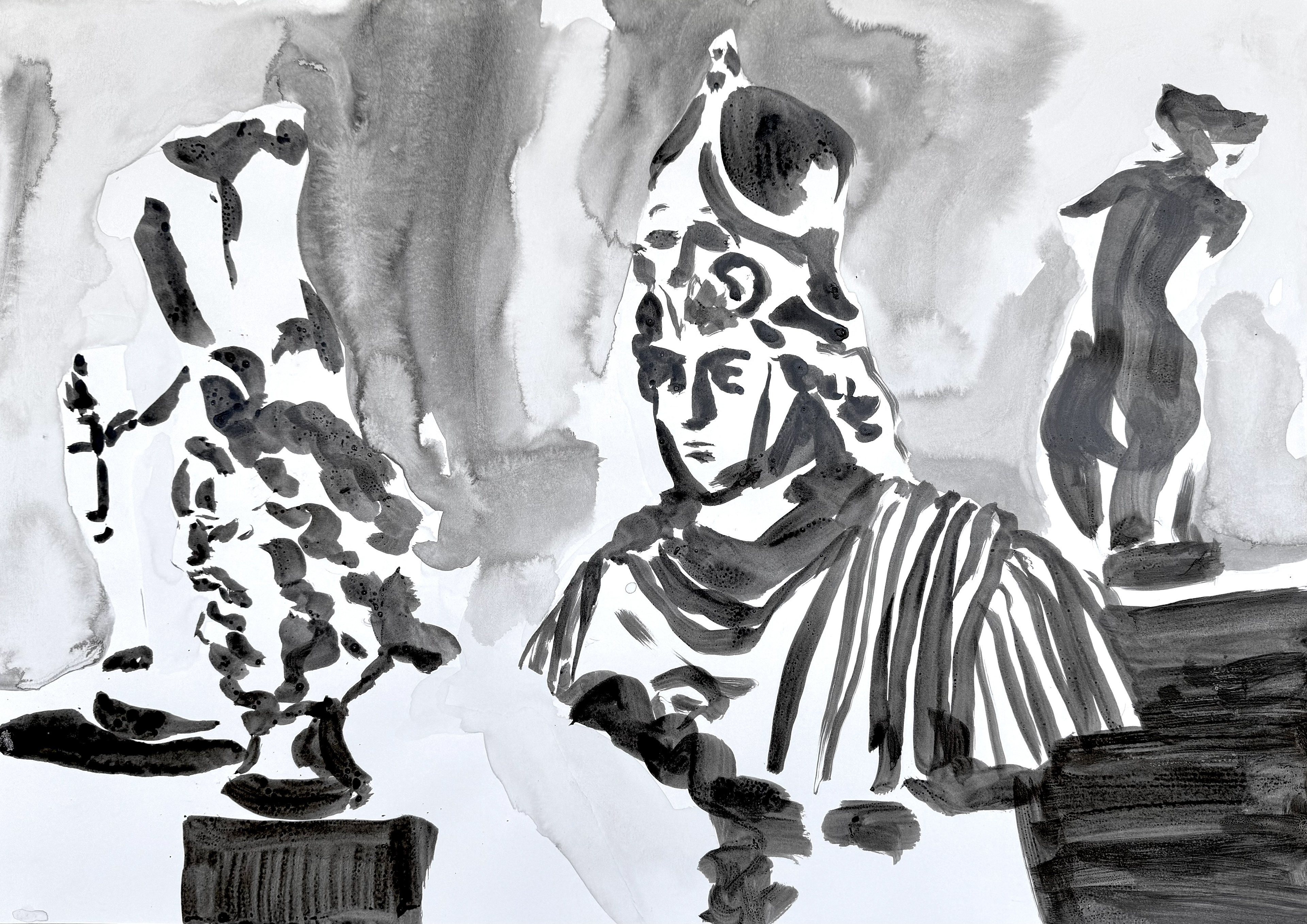 watered down Indian ink on paper, 42 x 59.4 cm