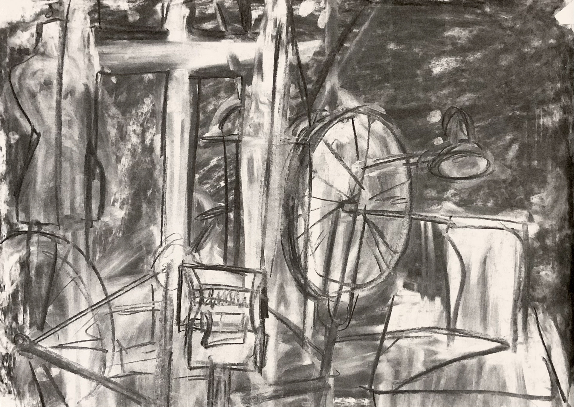 quick drawing, charcoal on paper, 42 x 59.4 cm