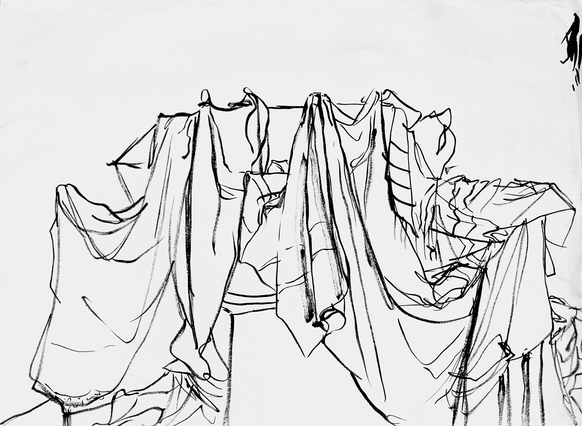 Indian ink applied with a plant stem on paper, 42 x 59.4 cm