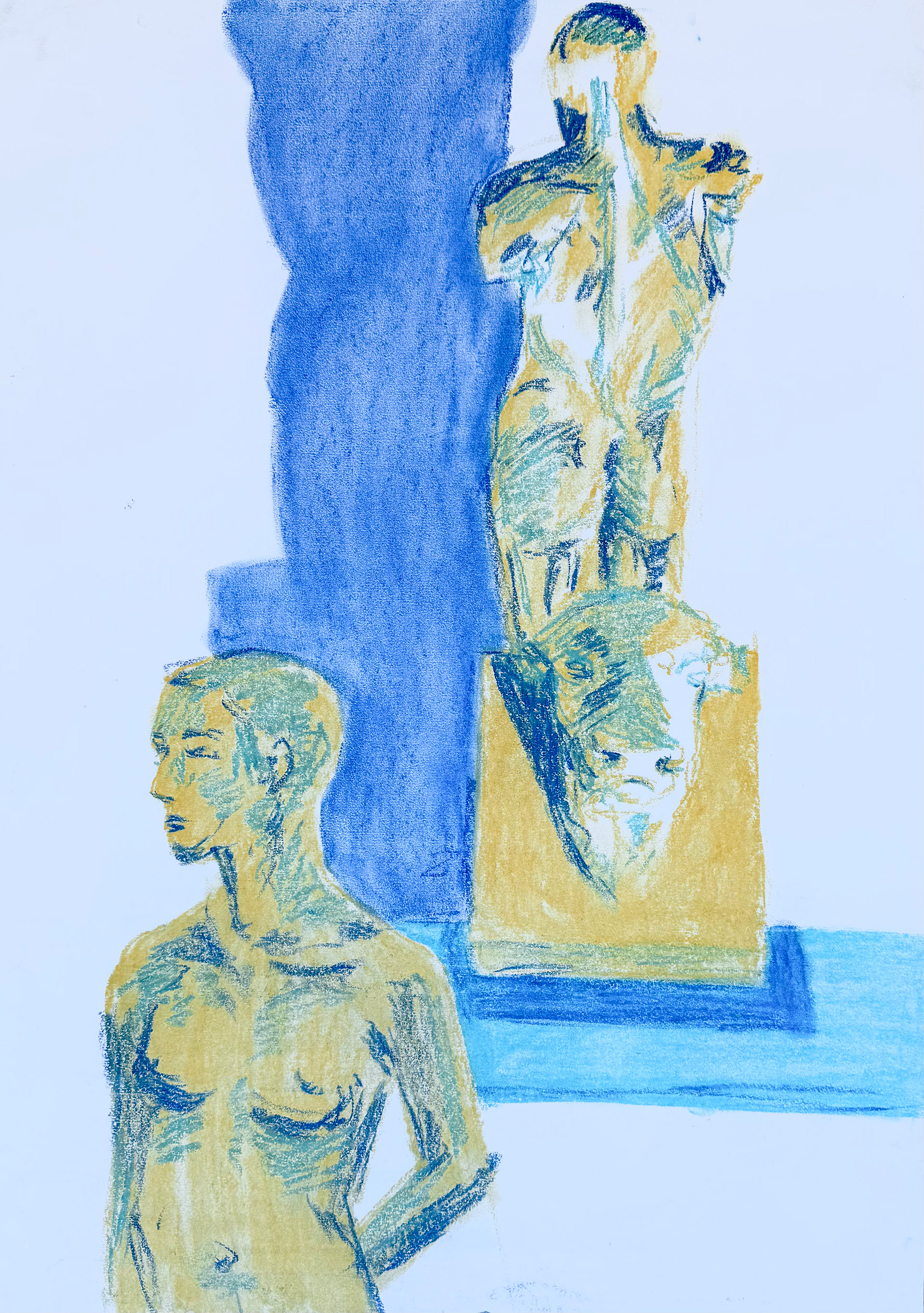 soft pastels on paper, 42 x 59.4 cm