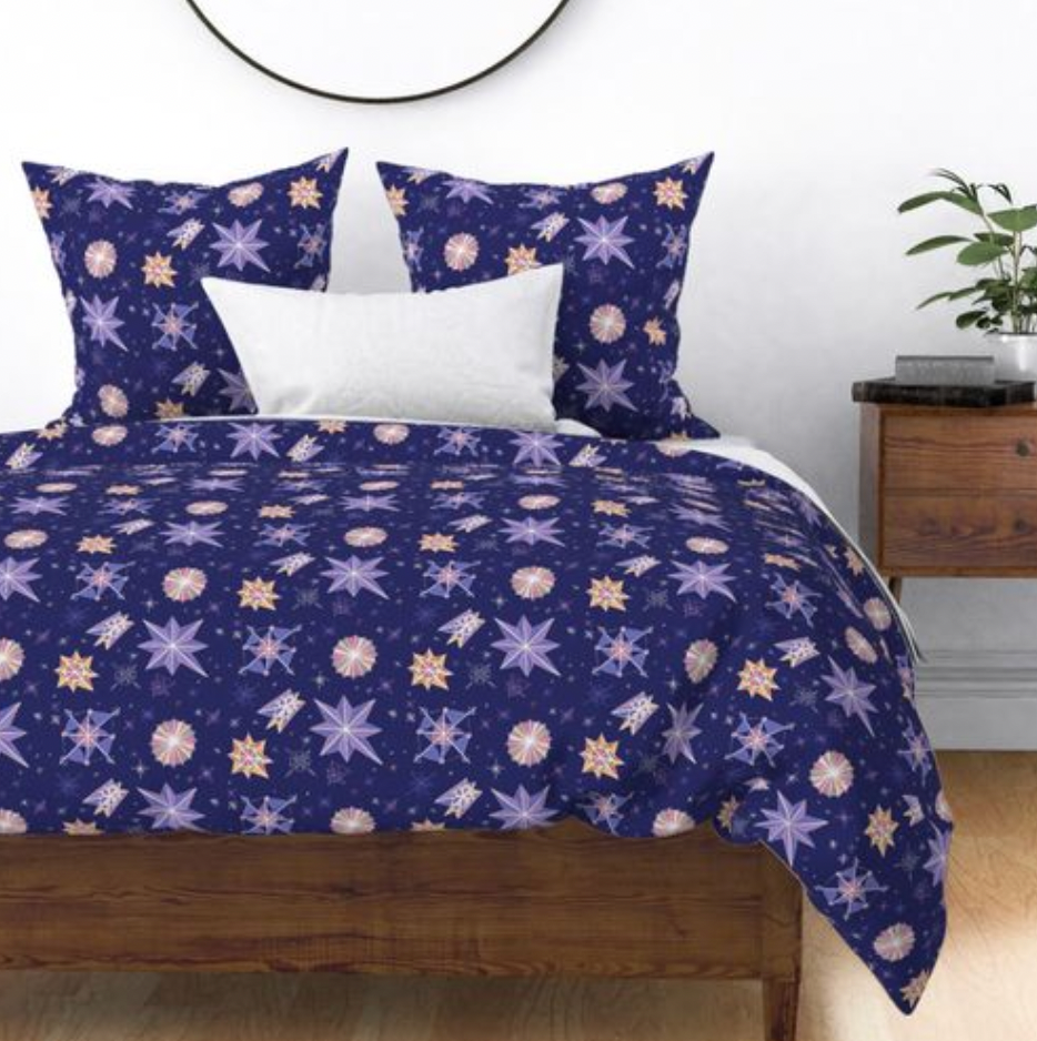 Geometric Snowflakes Bedding