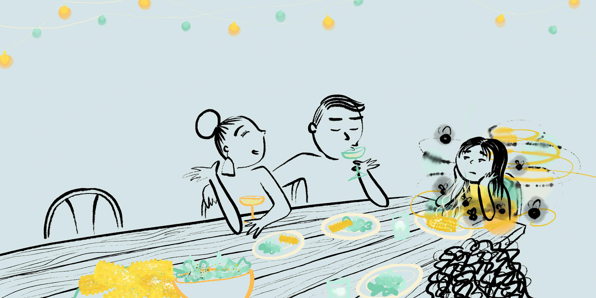 Picture book spread featuring a girl who is neurodivergent (a Highly Sensitive Person)