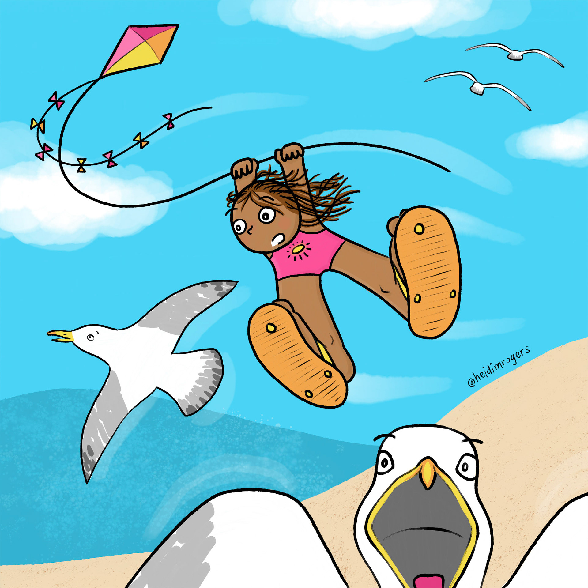 Full-color illustration entry for SCBWI's #drawthis challenge. Prompt was "yikes!"