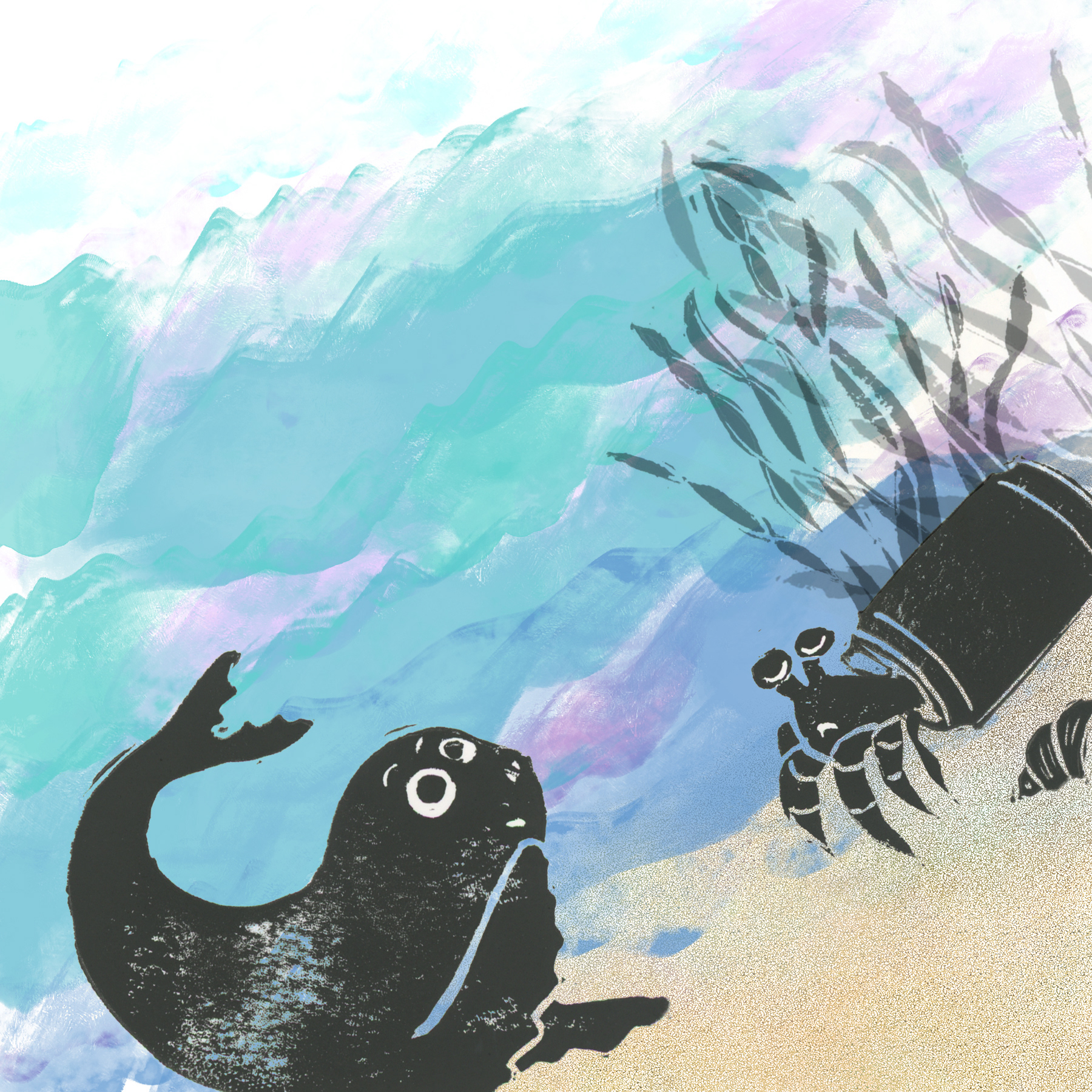 Image 2 in my submission for SCBWI's 2023 Narrative Art Award. Theme = Invention