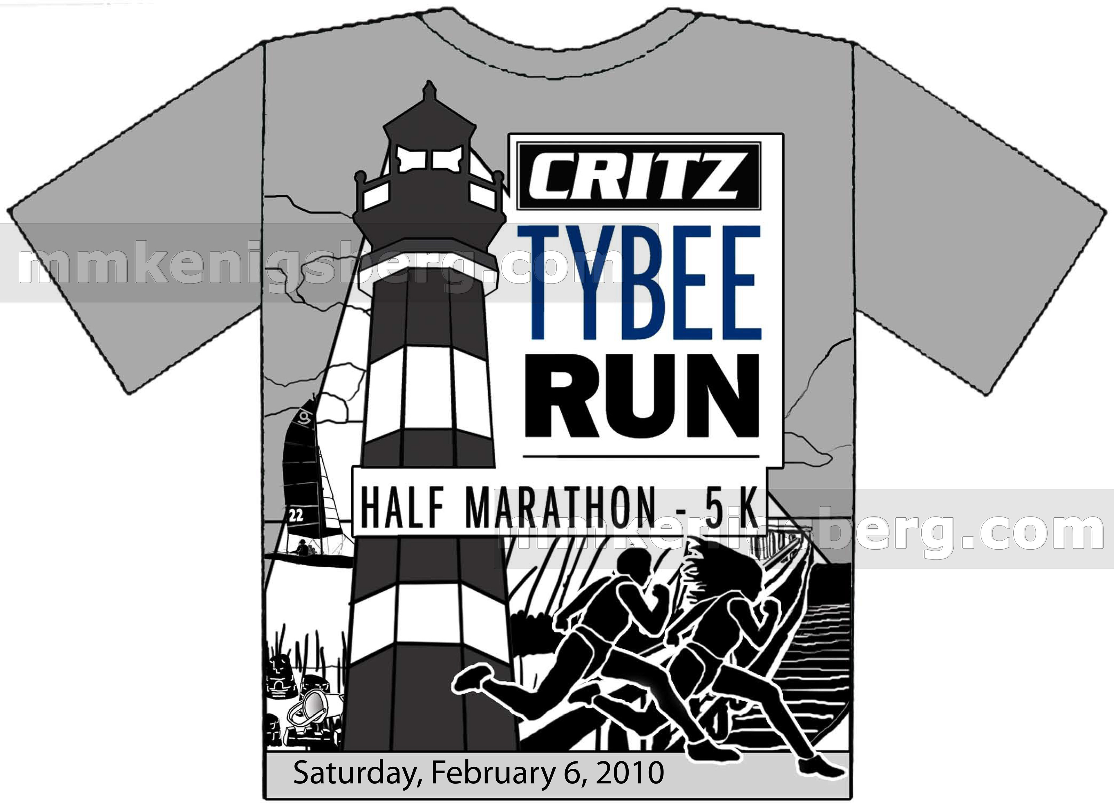 Critz Tybee Run half Marathon - 5k submission 1: t-shirt