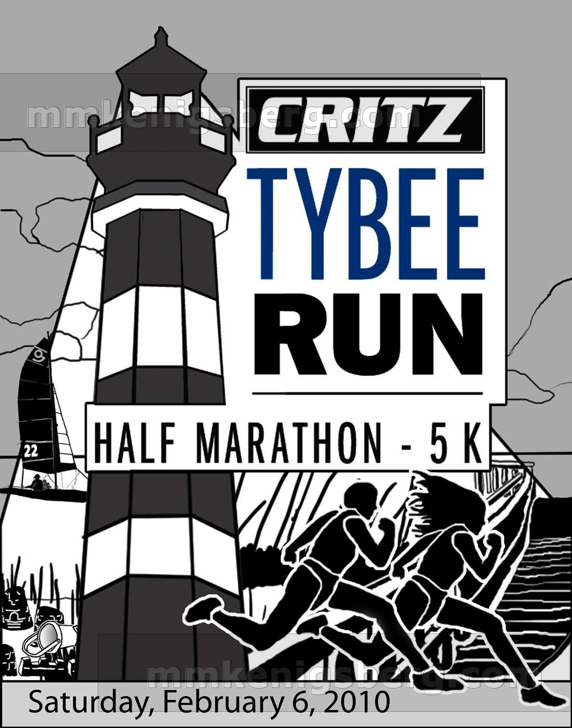 Critz Tybee Run half Marathon - 5k submission 1: artwork