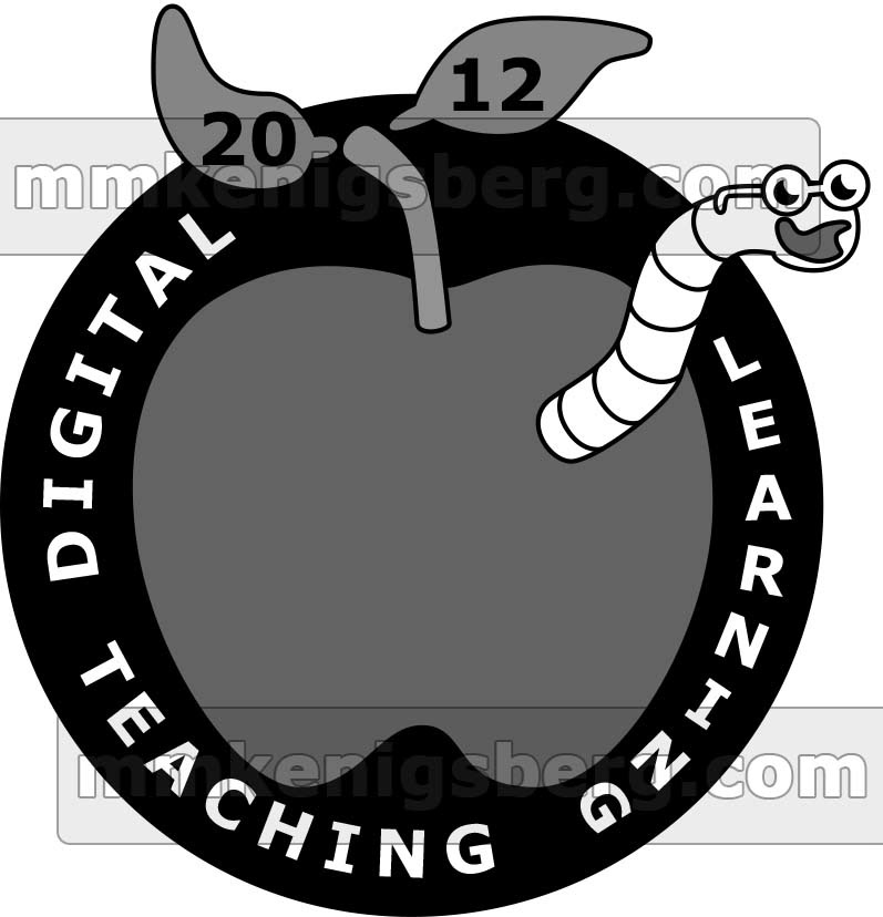 Apple worm: Black and White