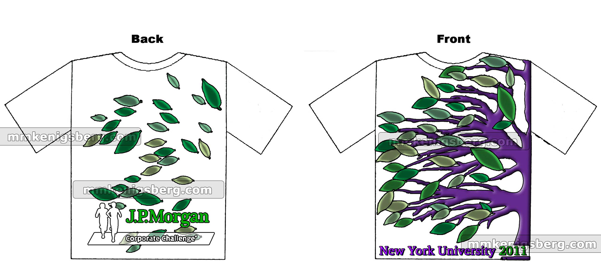 T-shirts: front and back