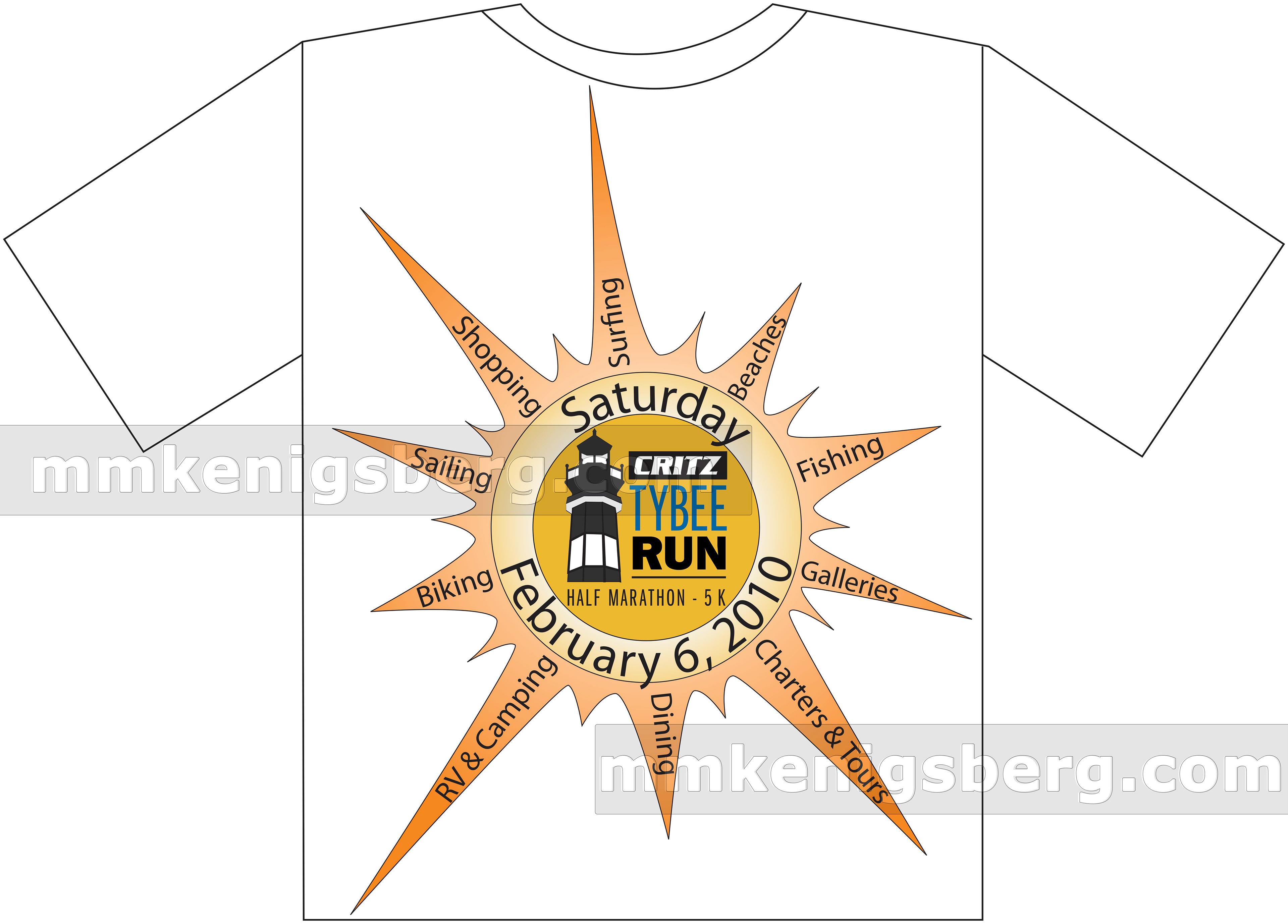 Critz Tybee Run half Marathon - 5k submission 2: t-shirt