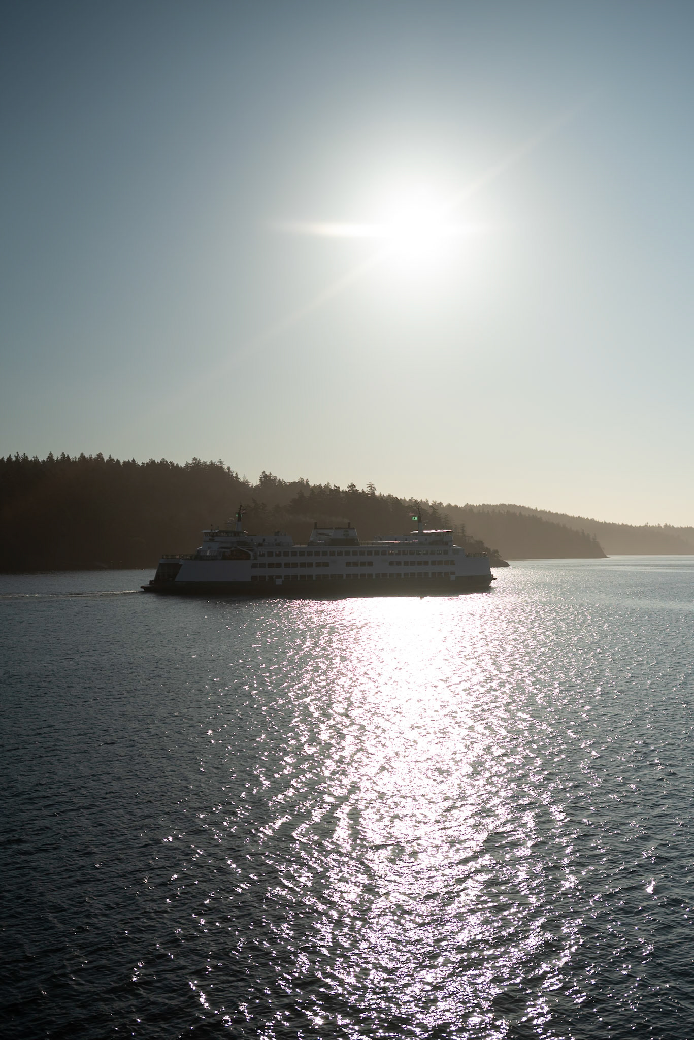 A ferry passing