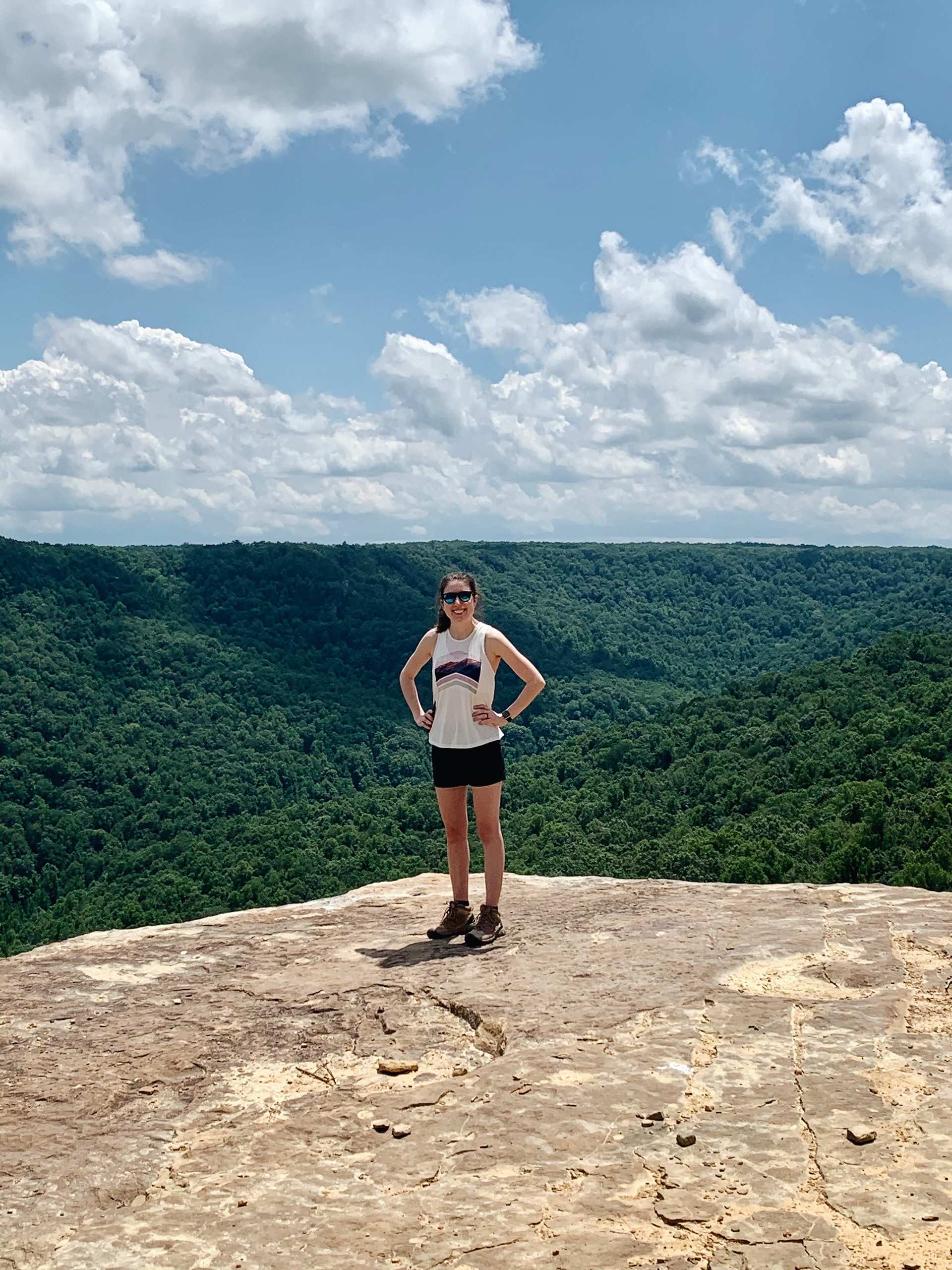 Me, standing on an overlook at a local hiking spot in Tennessee.
