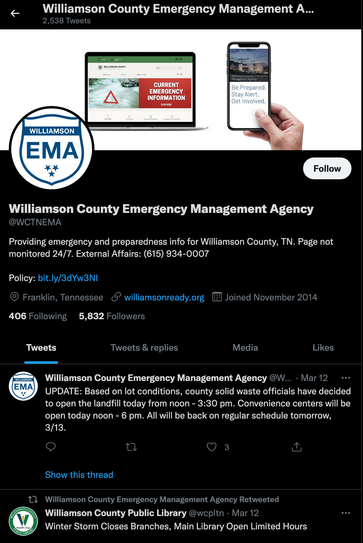 Visit EMA's Twitter.