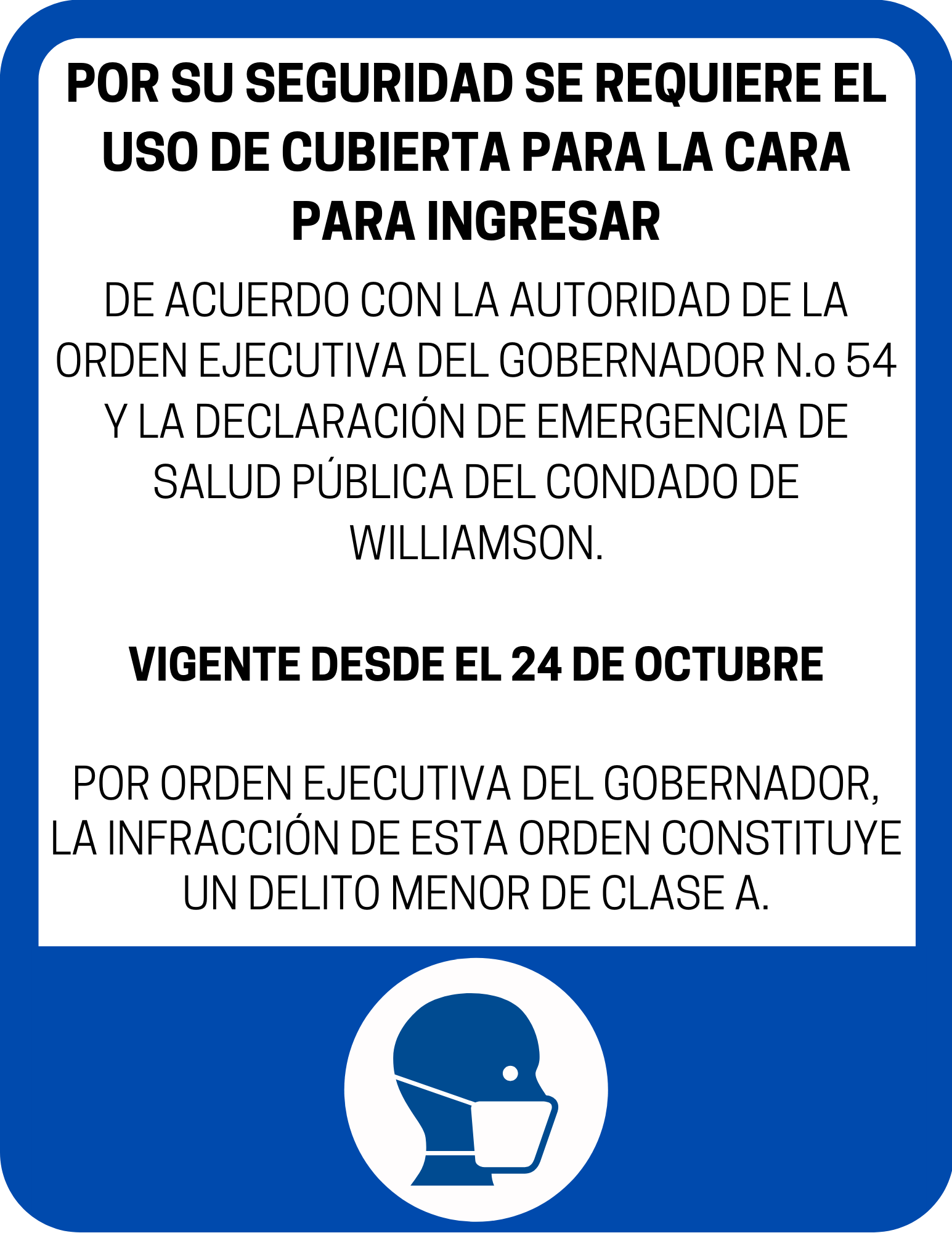 Mask made flyers were also created and distributed in Spanish.