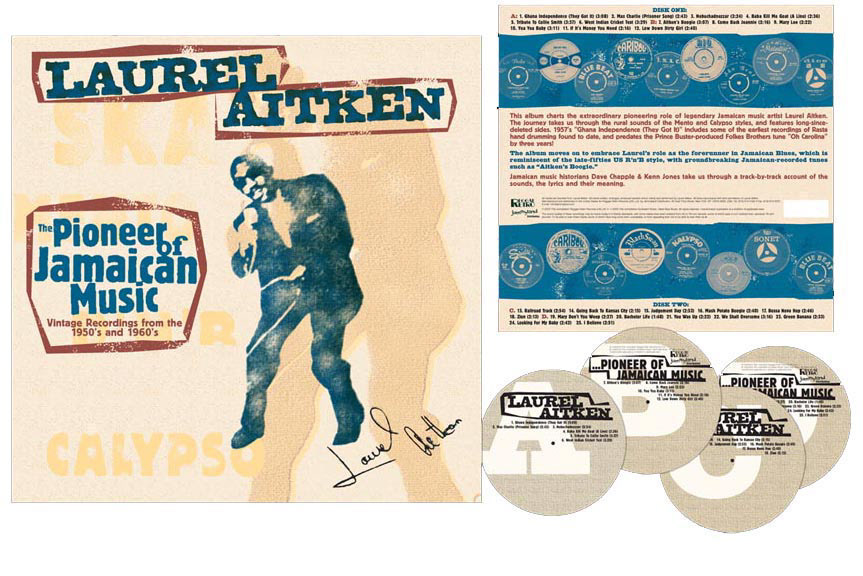 "LAUREL AITKEN, THE PIONEER OF JAMAICAN MUSIC" DOUBLE LP REISSUE PACKAGE: Creative direction, design and production.