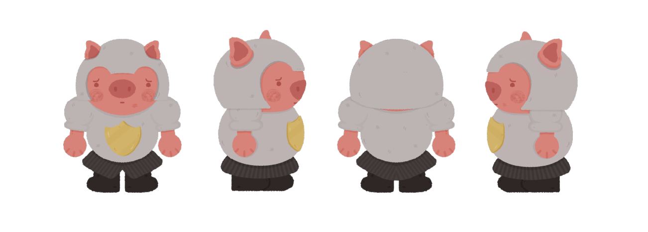 Percival The Pig, Character Sheet, 2026 - Procreate