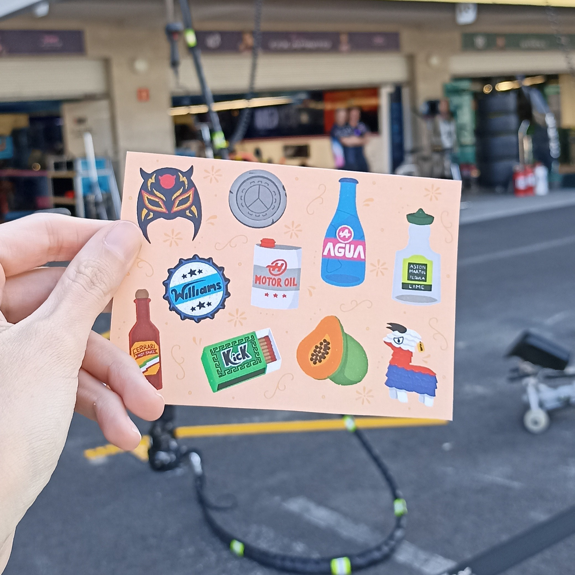 Postcard outside of Garage Exit