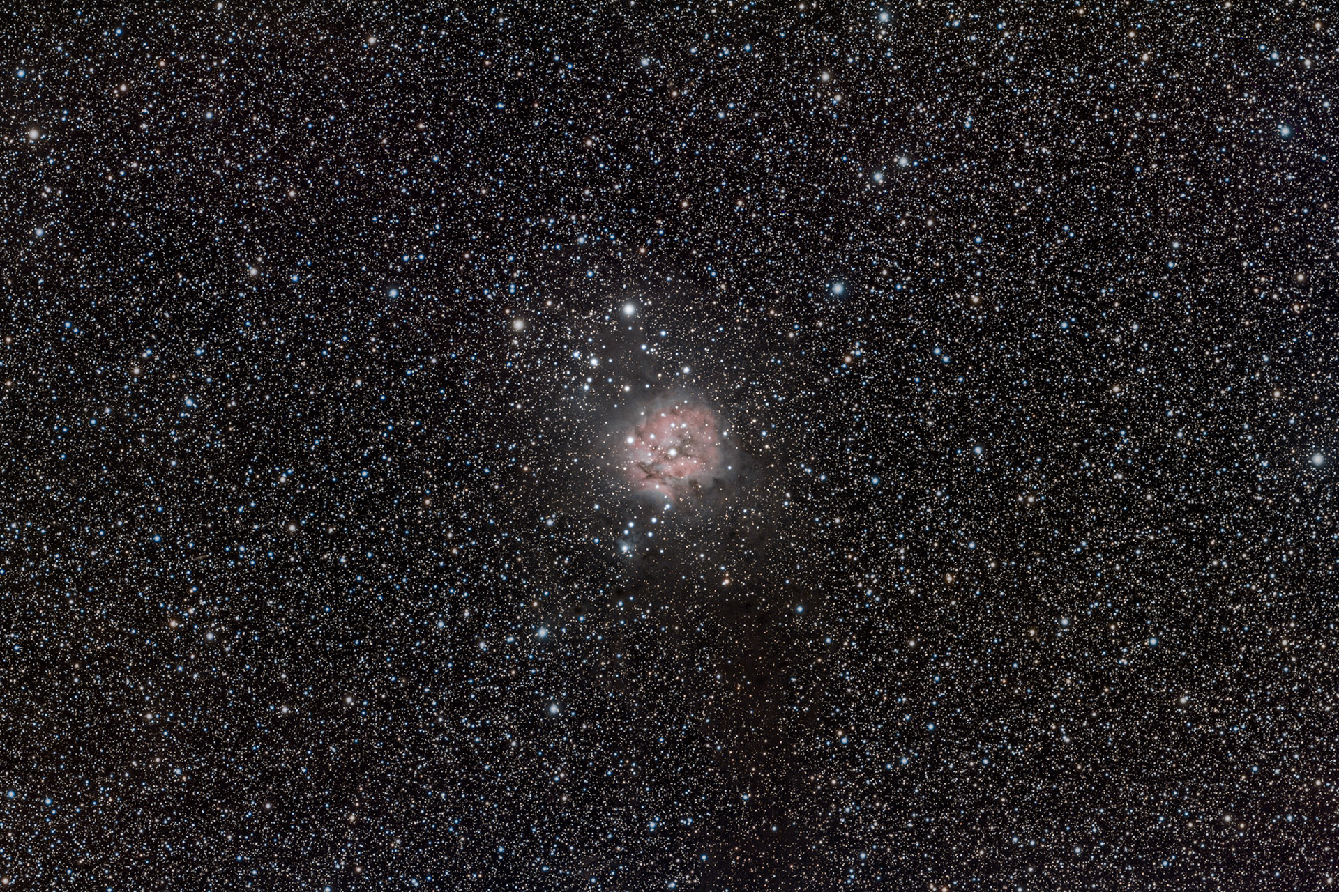 IC 5146 est composé d'une nébuleuse en émission et un amas ouvert situés à environ 4 000 années-lumière de la Terre dans la constellation du Cygne1. Il a un diamètre d'environ 15 années-lumière1. Elle se trouve près du bord Est de la constellation, près de celle du Lézard, en plein dans la Voie lactée, à une heure en AD de la Nébuleuse de l'Amérique du Nord. Elle est située à l'extrémité de la nébuleuse obscure Barnard 168 (de)1. Elle est également une zone de formation d'étoiles.