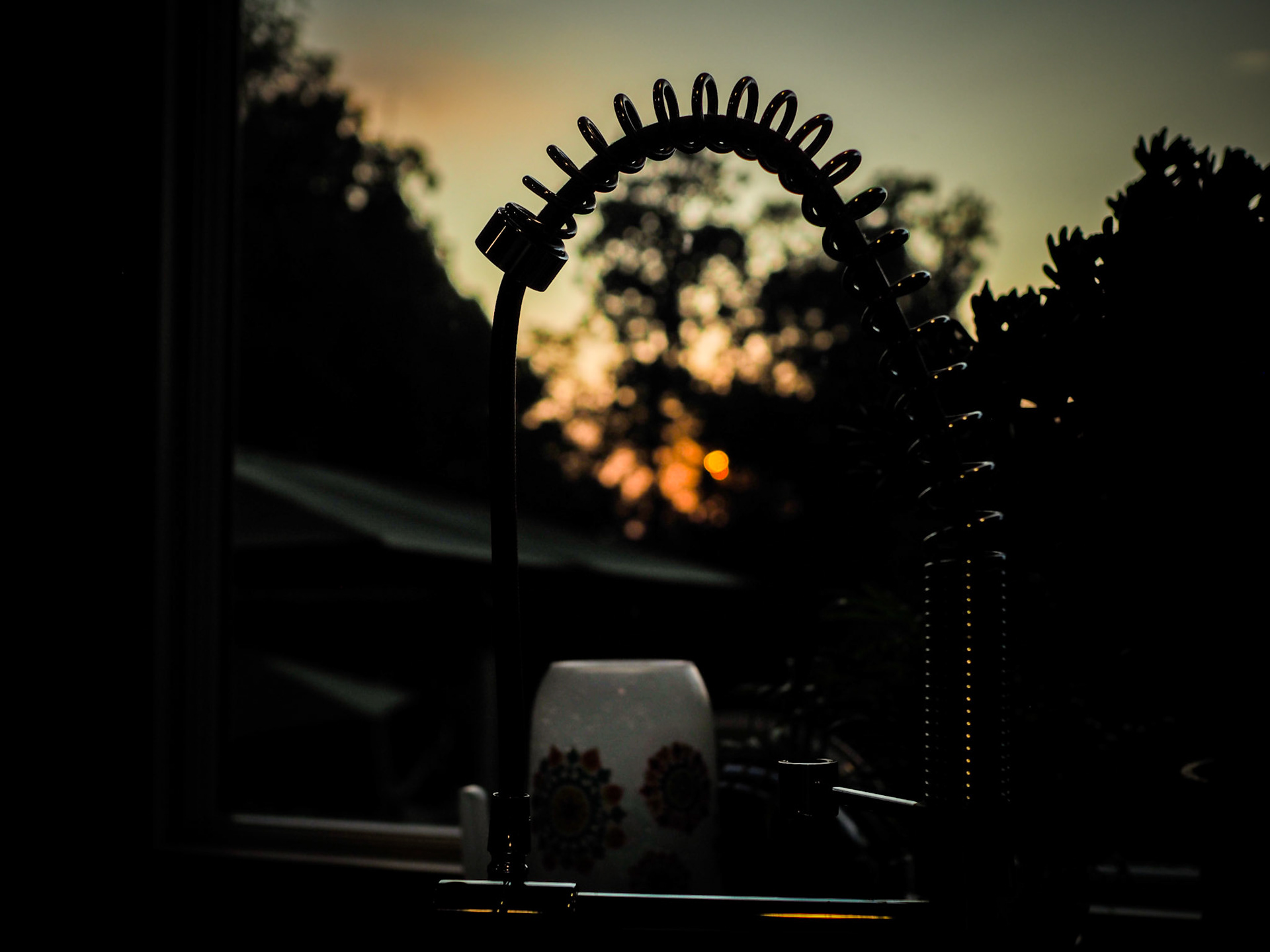 Kitchen view at sunrise