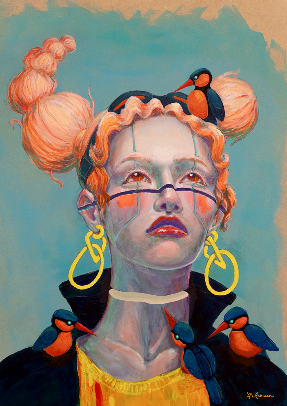 King Fishers - Acrylic on Board