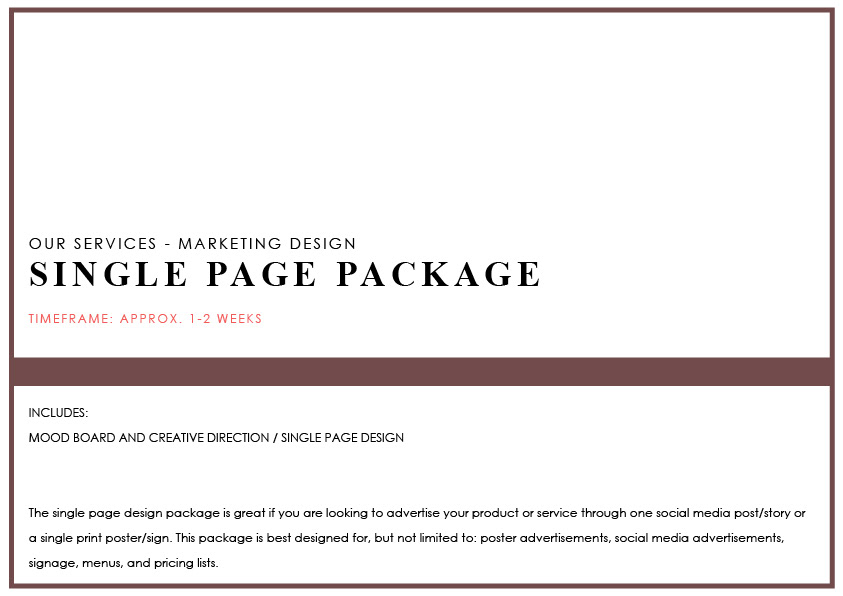 SINGLE PAGE PACKAGE